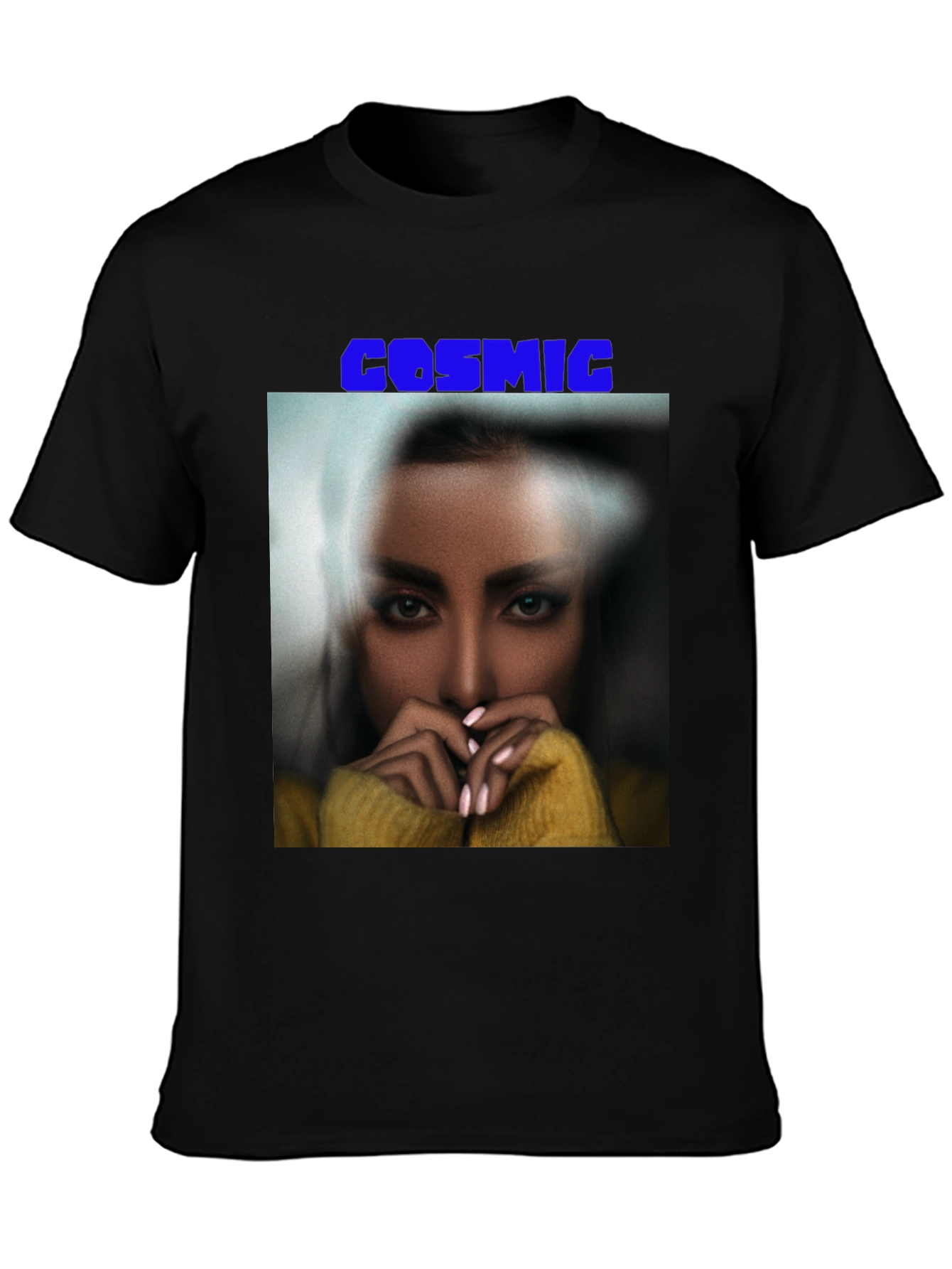 Cosmic Graphic Print Black T-Shirt