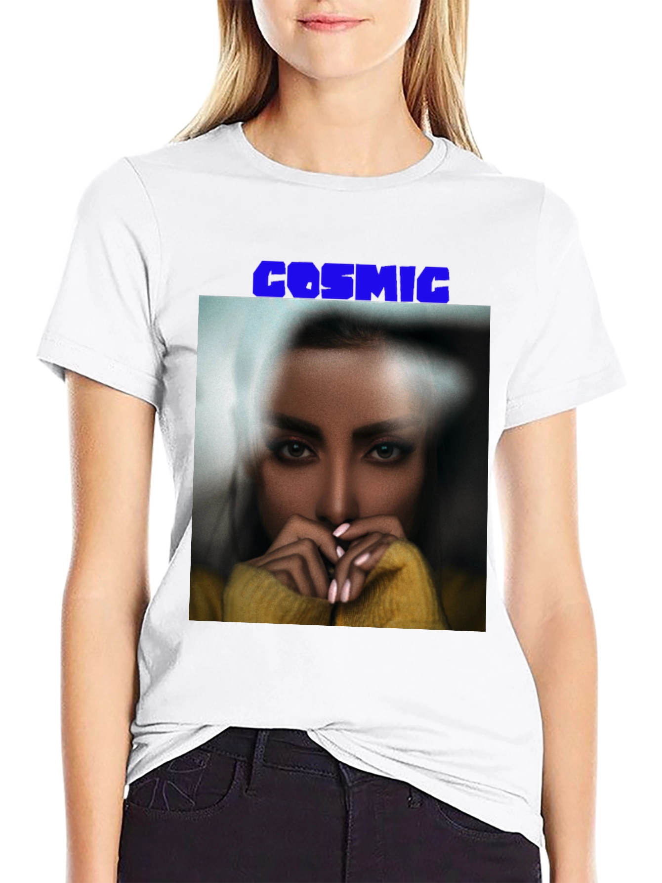 Cosmic Graphic Print Black T-Shirt