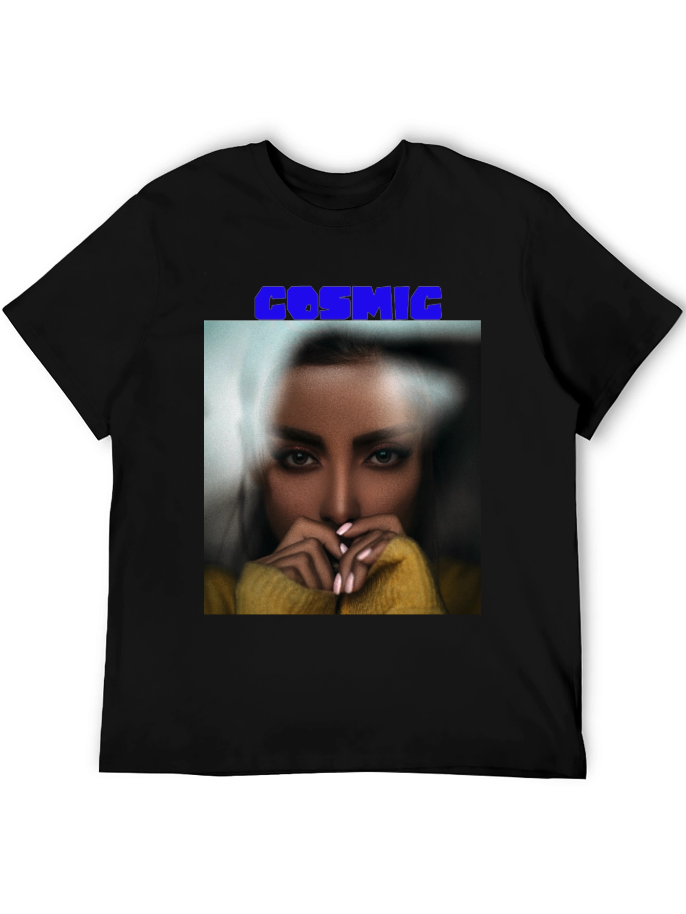 Cosmic Graphic Print Black T-Shirt