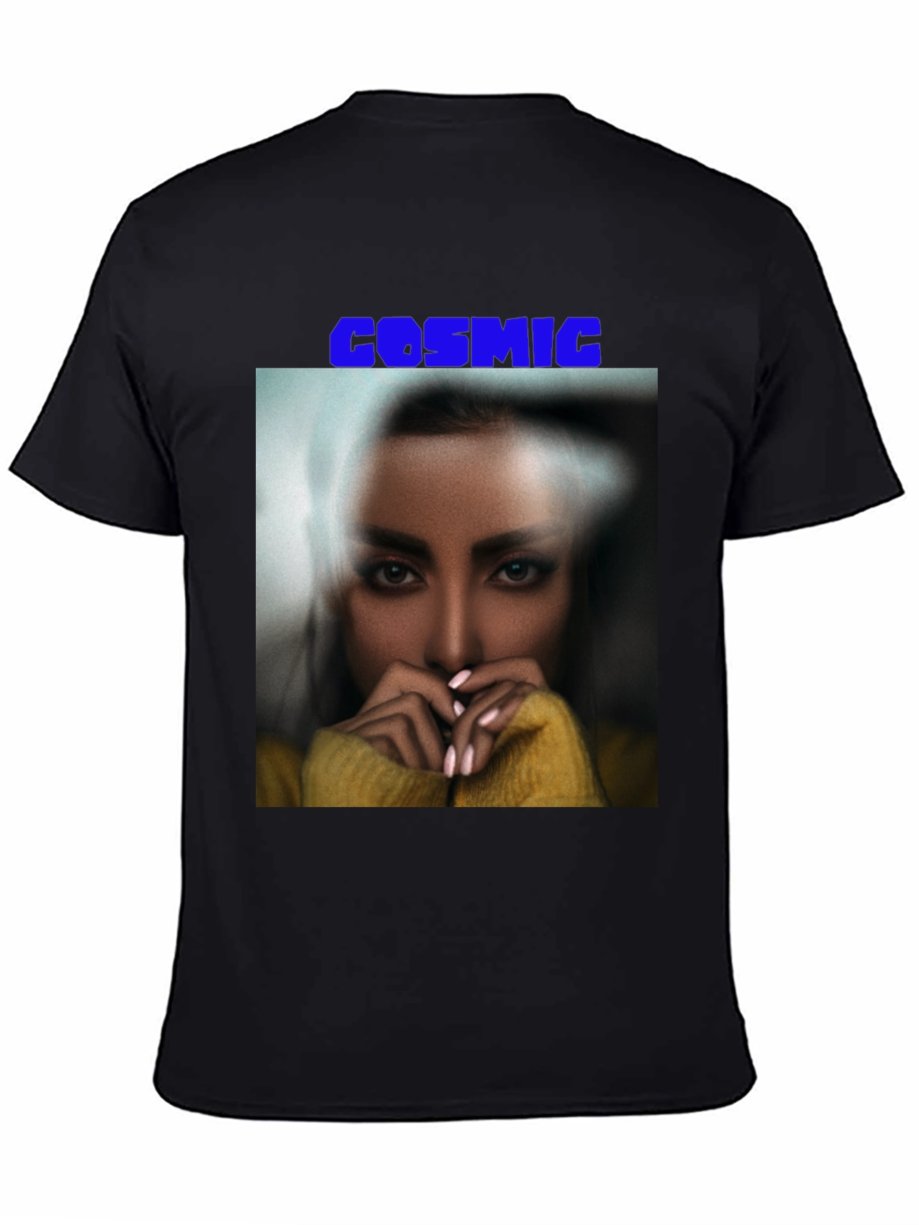 Cosmic Graphic Print Black T-Shirt