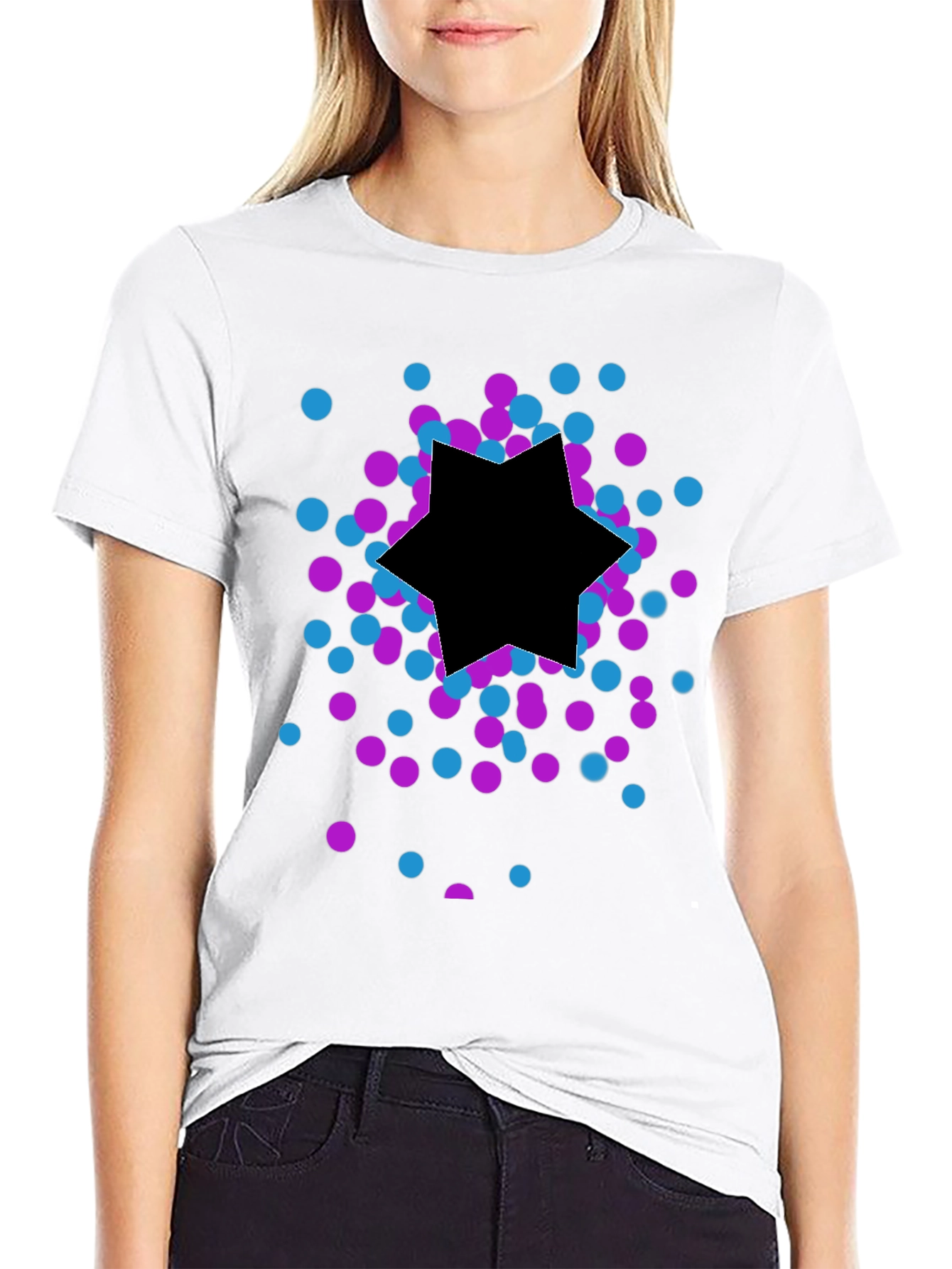 Modern Graphic Tee - Star Confetti Design