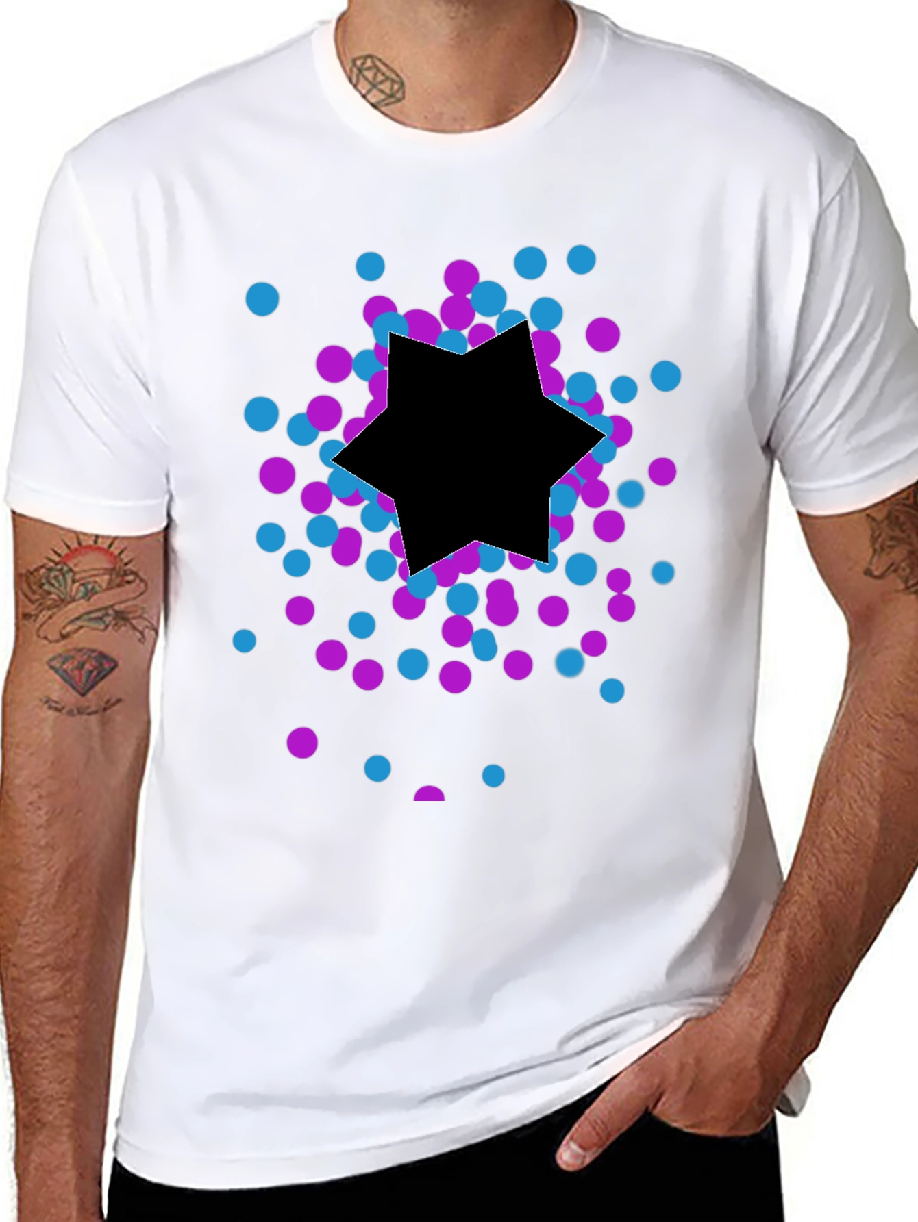 Modern Graphic Tee - Star Confetti Design