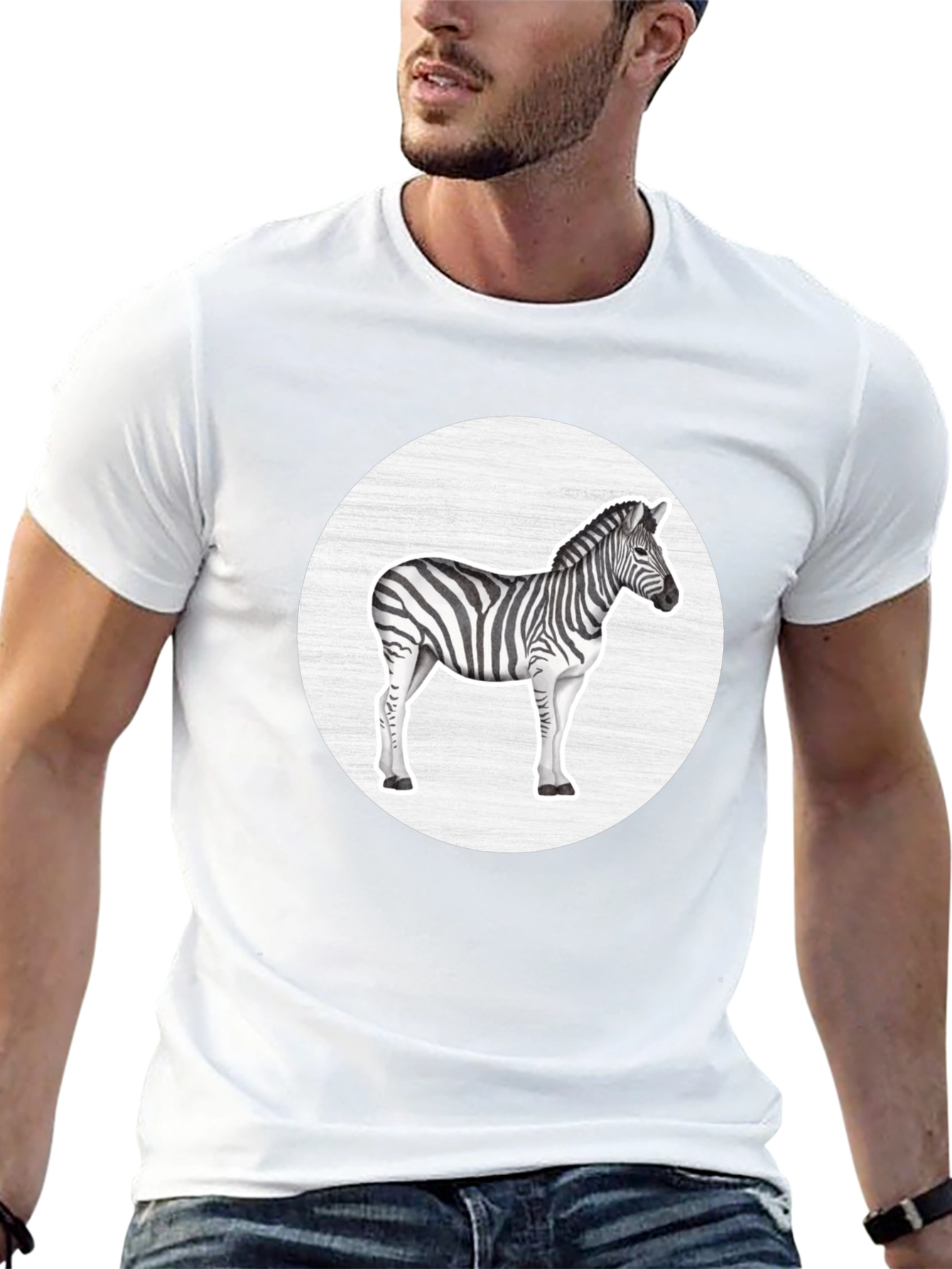 Zebra Graphic Tee - Black Casual T-Shirt