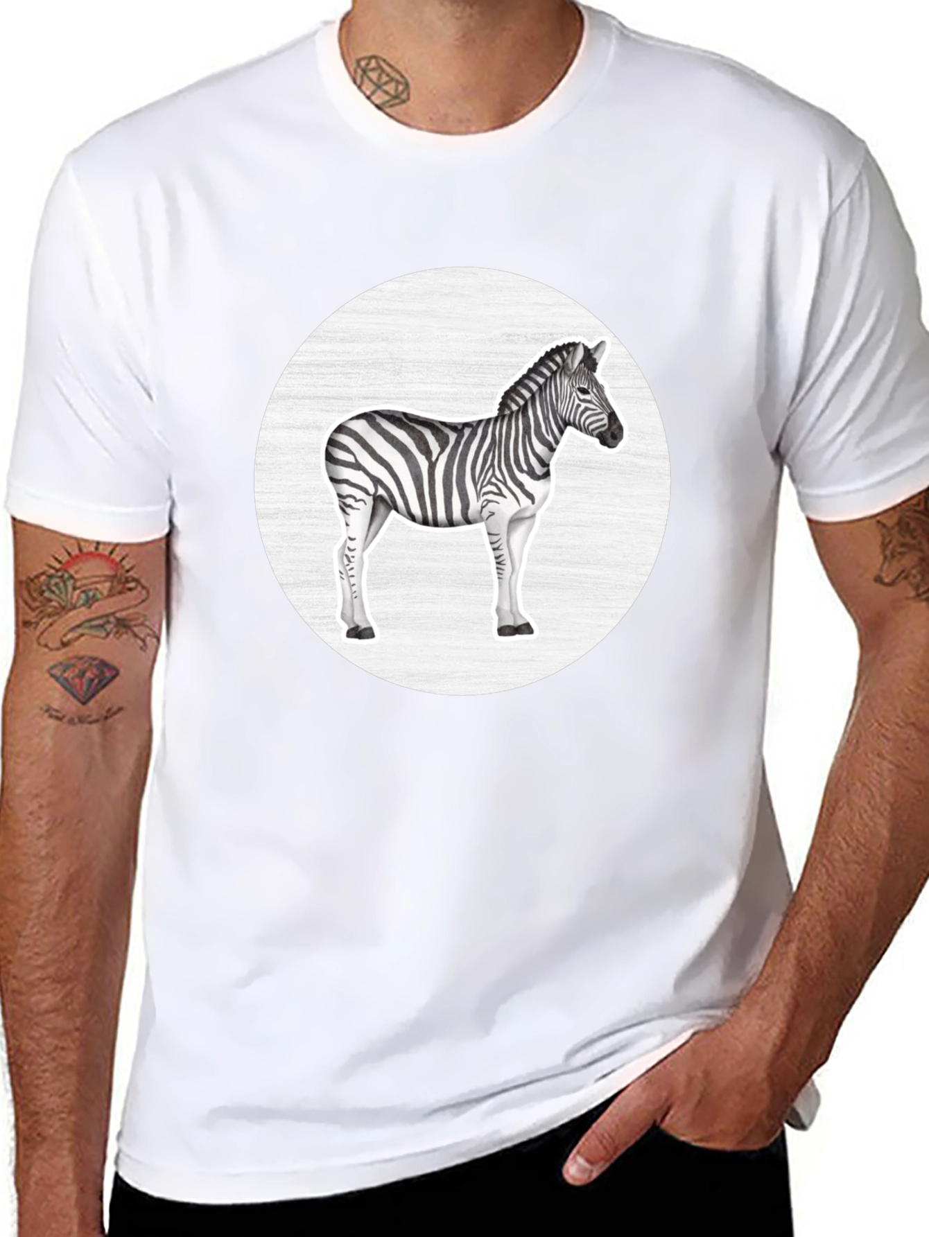 Zebra Graphic Tee - Black Casual T-Shirt
