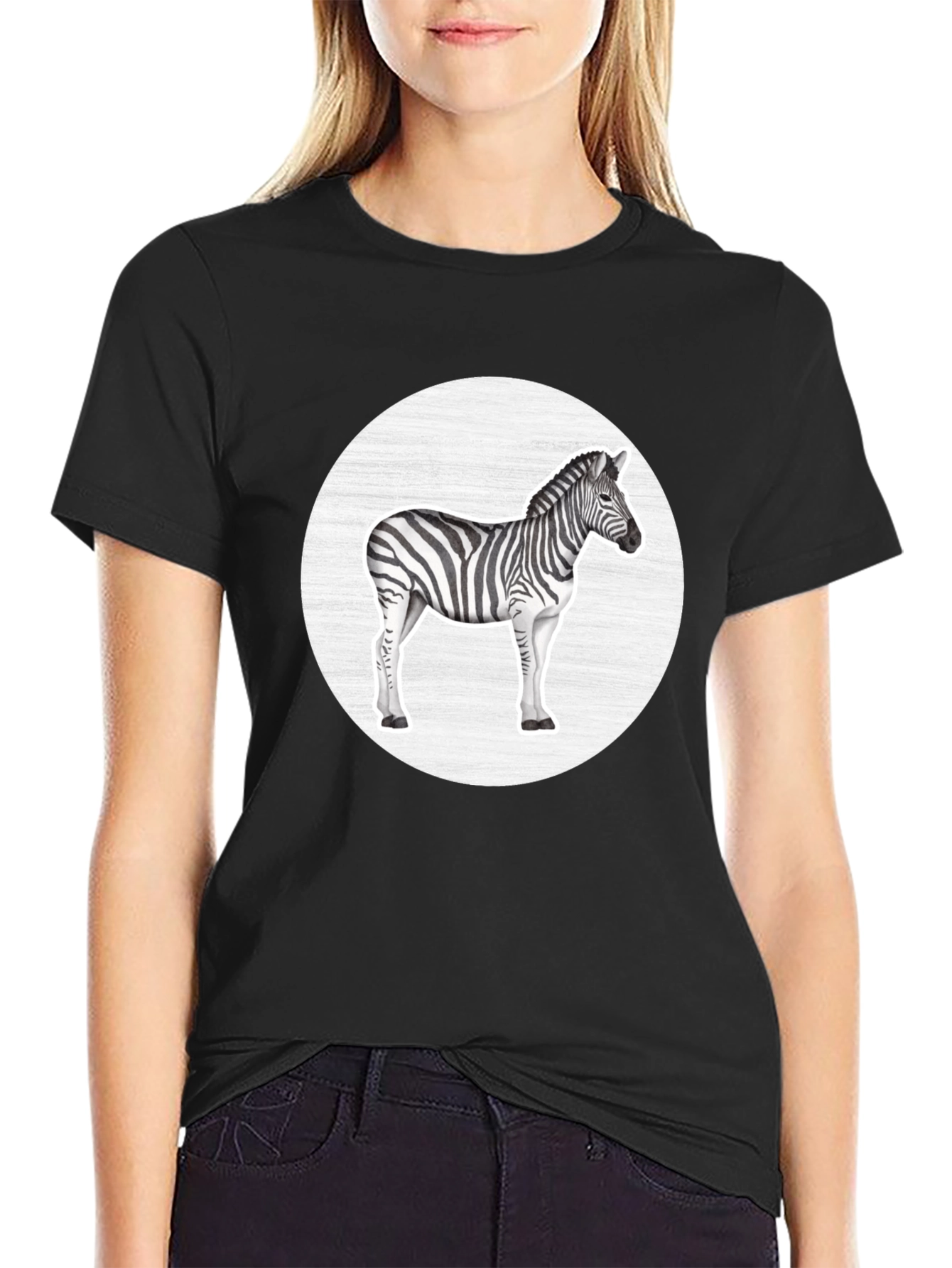Zebra Graphic Tee - Black Casual T-Shirt