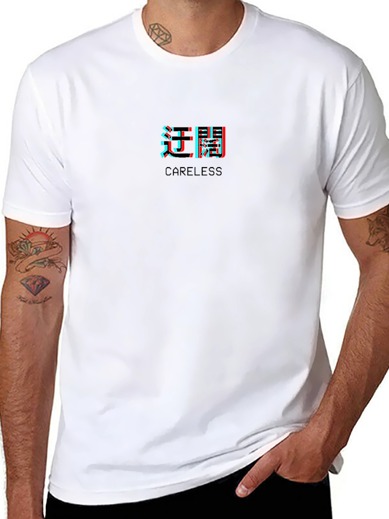 Careless Graphic Print Black T-Shirt