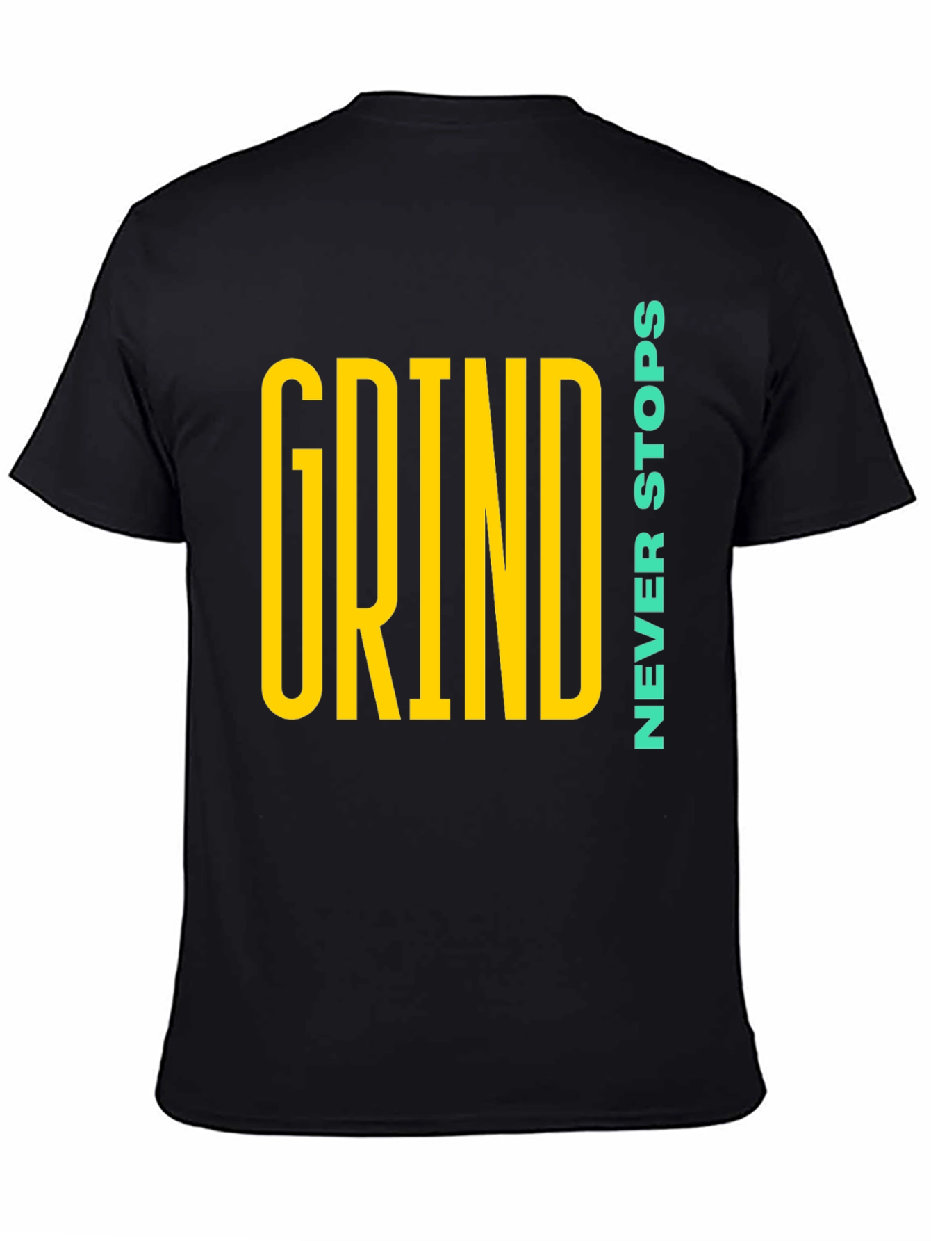 Grind Never Stops Black Graphic T-Shirt