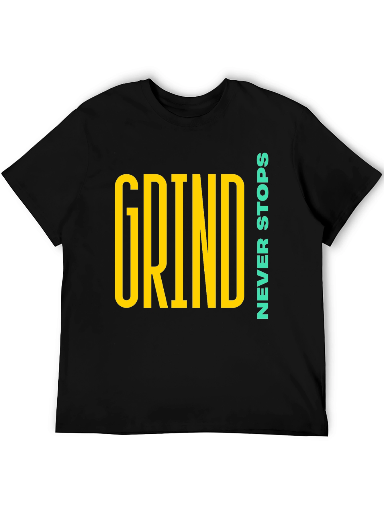 Grind Never Stops Black Graphic T-Shirt