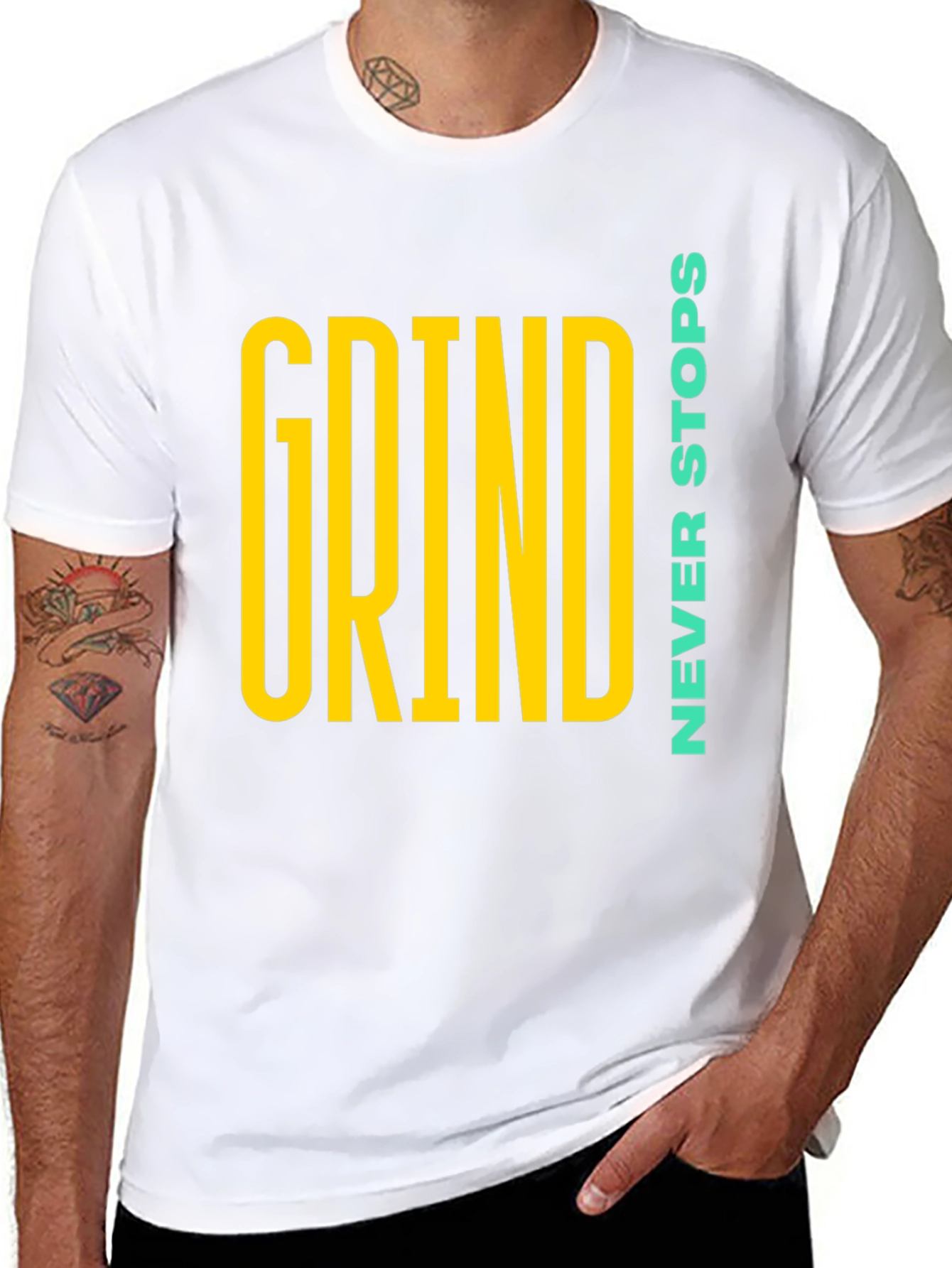 Grind Never Stops Black Graphic T-Shirt