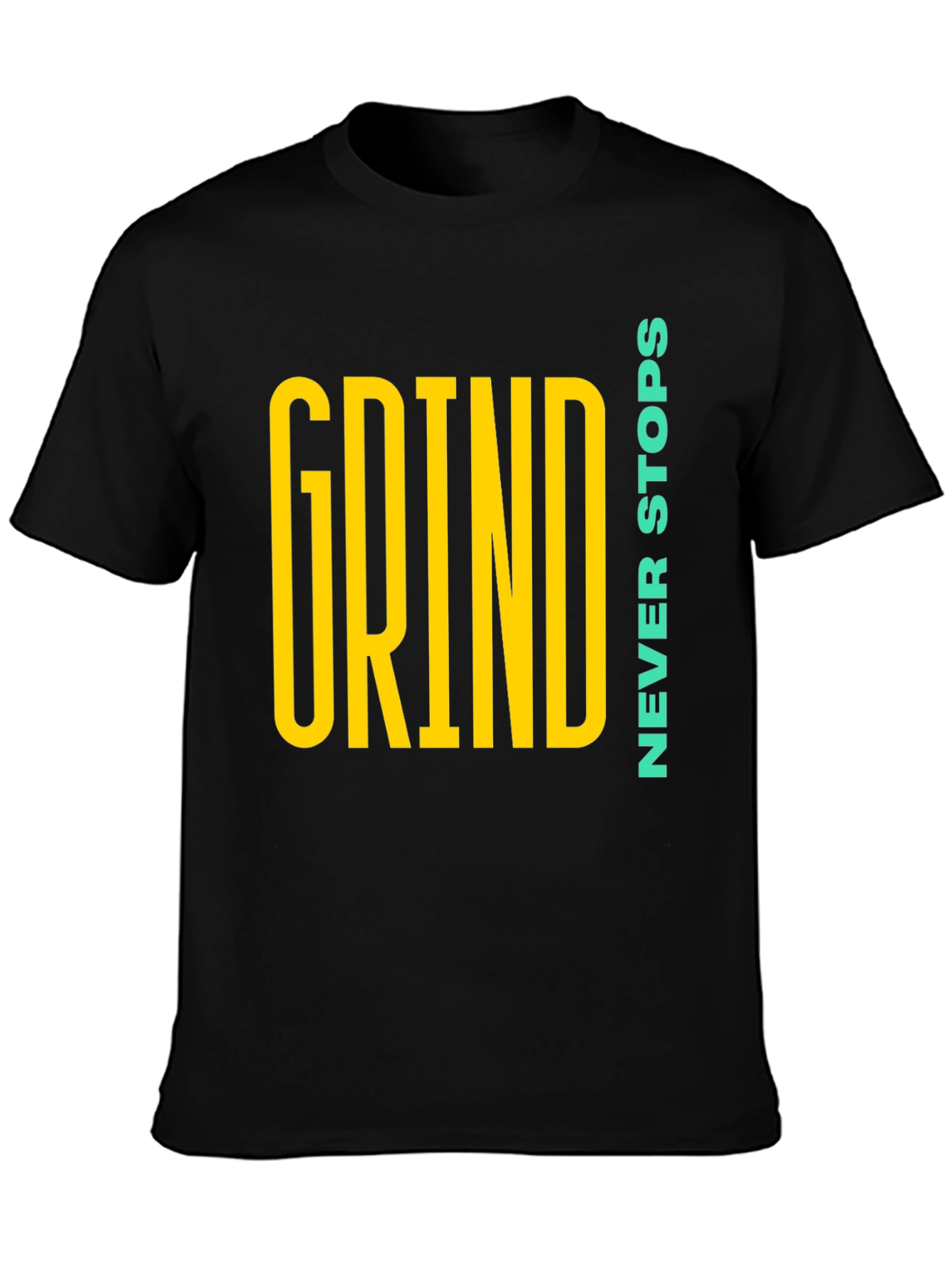 Grind Never Stops Black Graphic T-Shirt