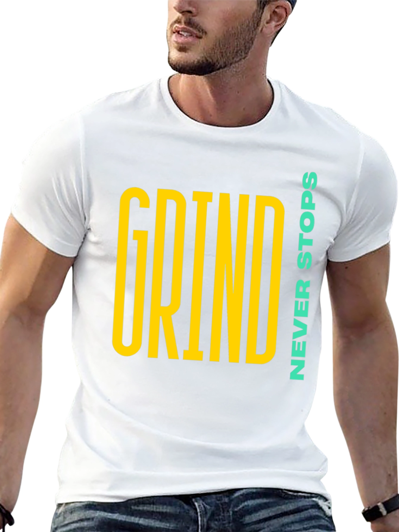 Grind Never Stops Black Graphic T-Shirt