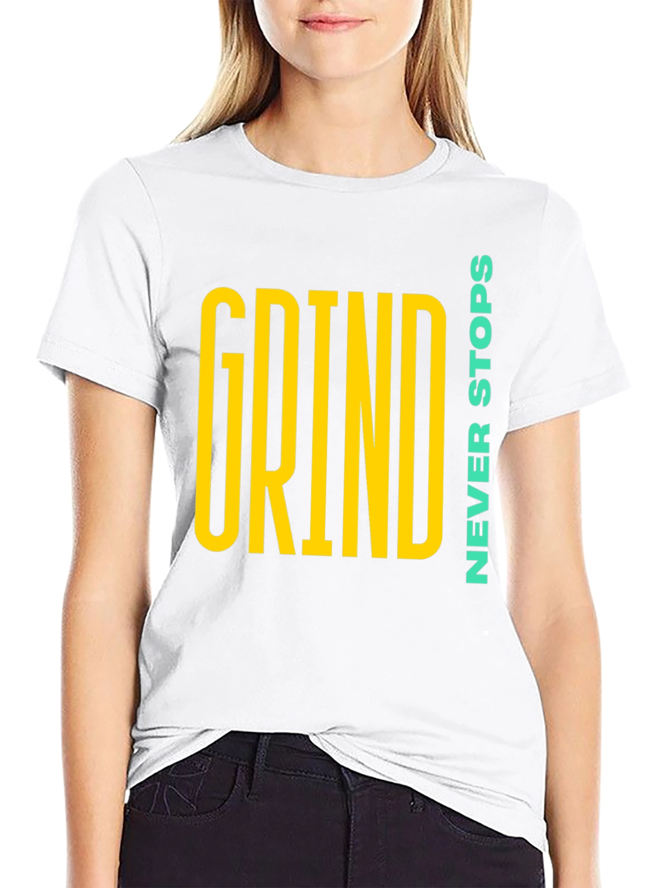 Grind Never Stops Black Graphic T-Shirt