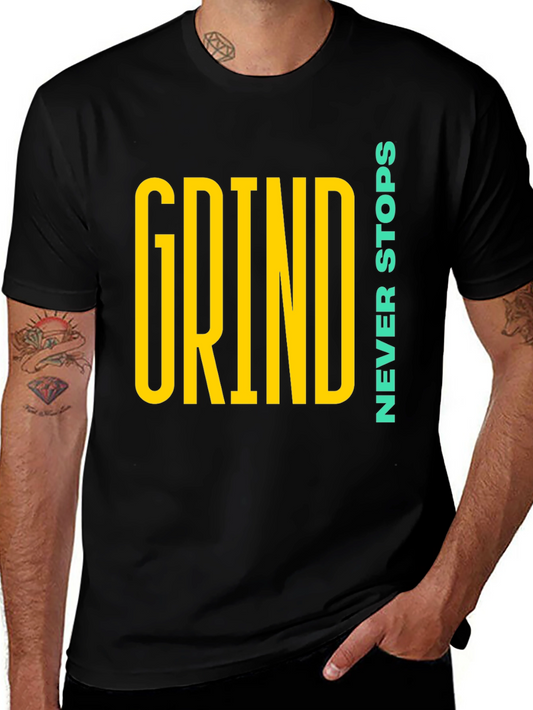 Grind Never Stops Black Graphic T-Shirt