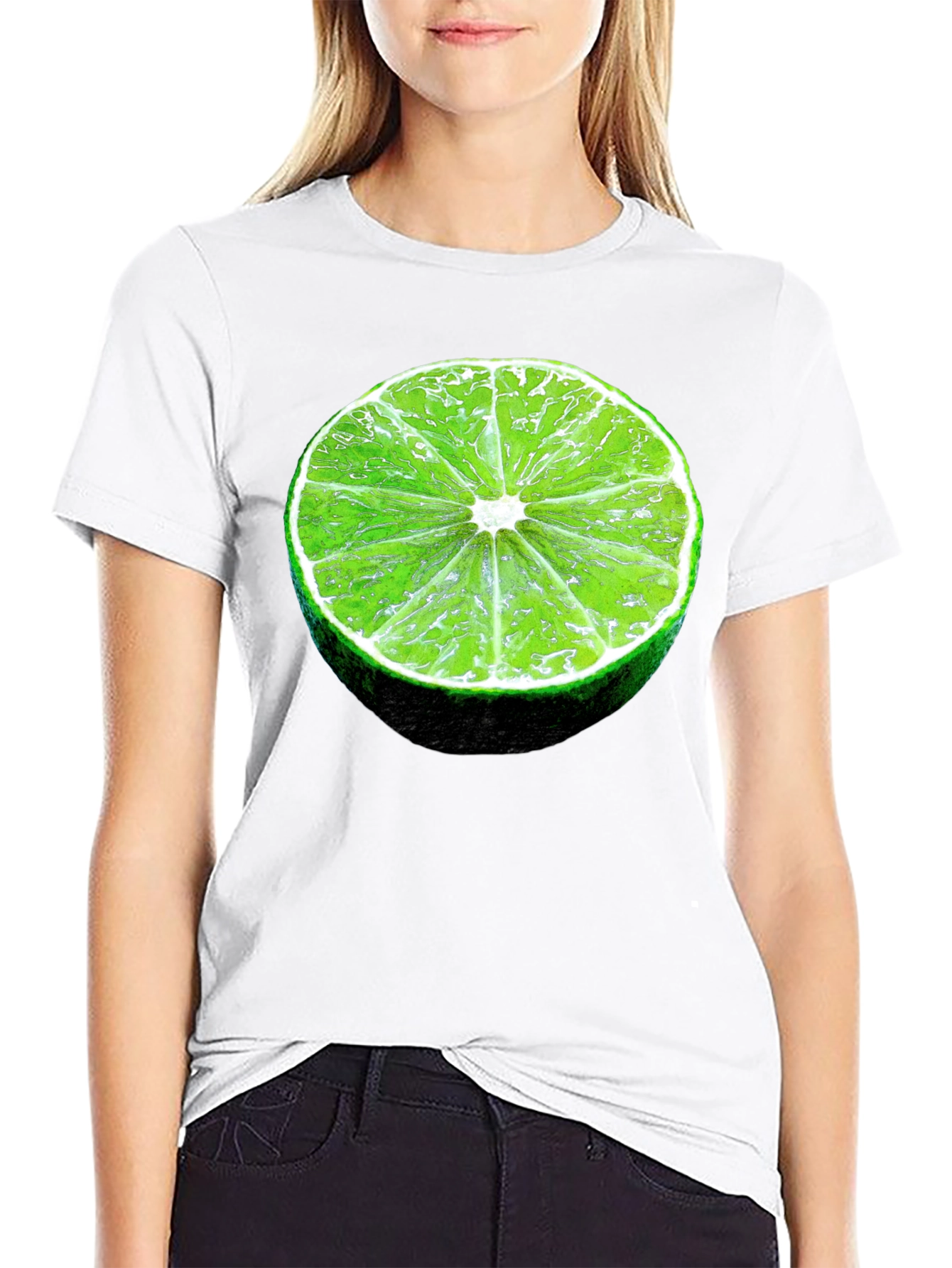 Lime Slice Graphic Black T-Shirt