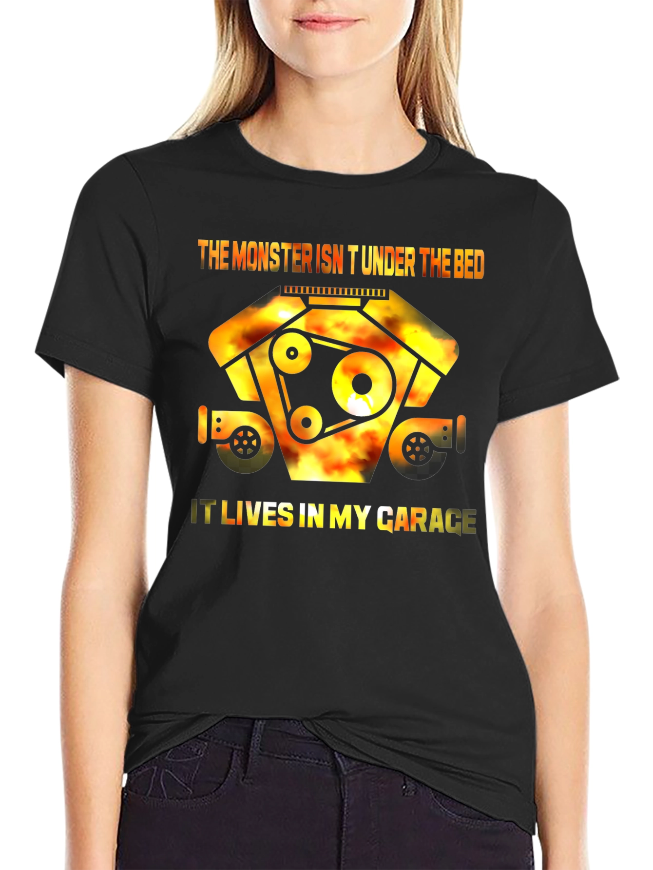 Monster in Garage T-Shirt - Auto Enthusiast Tee