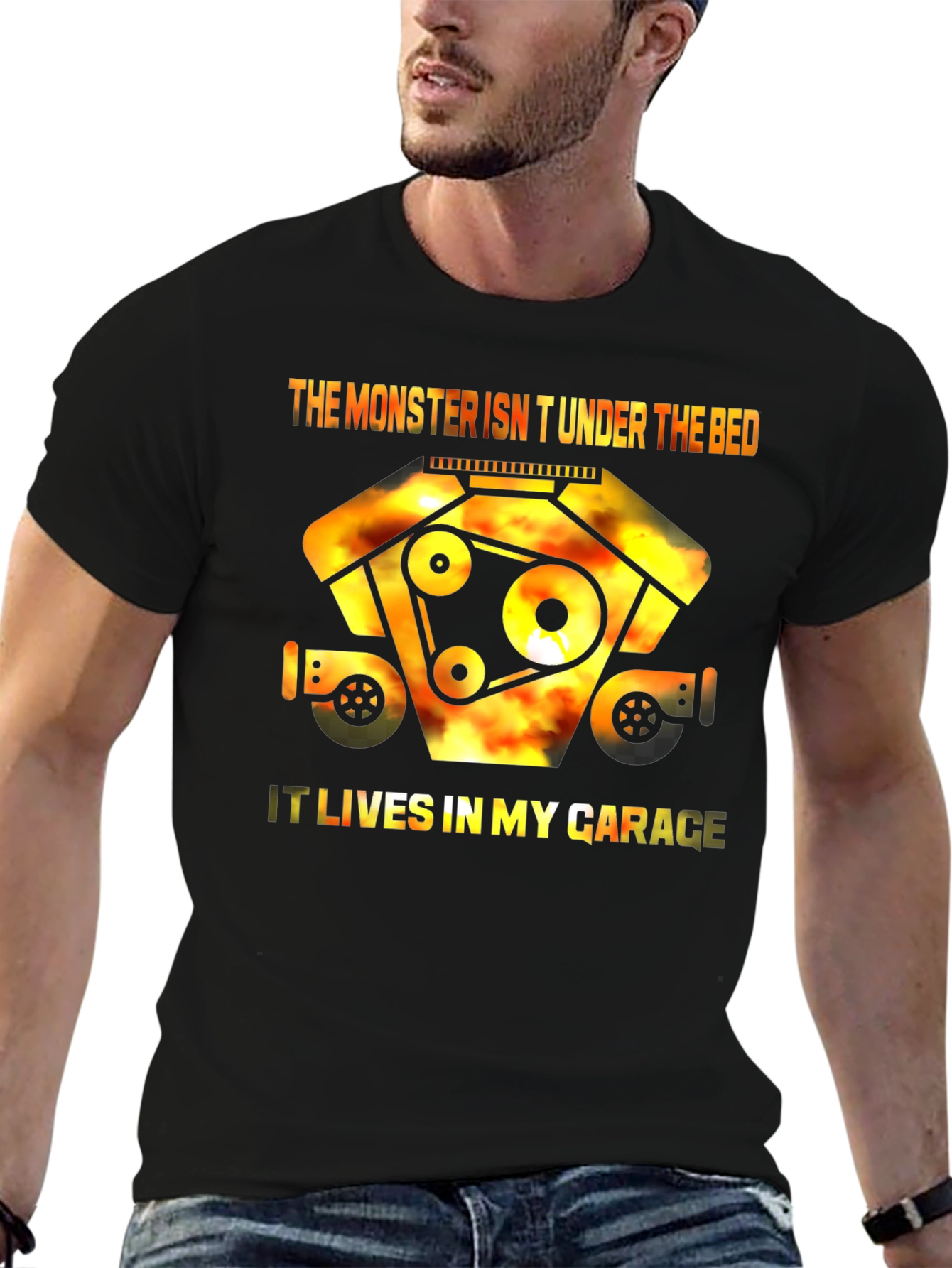 Monster in Garage T-Shirt - Auto Enthusiast Tee