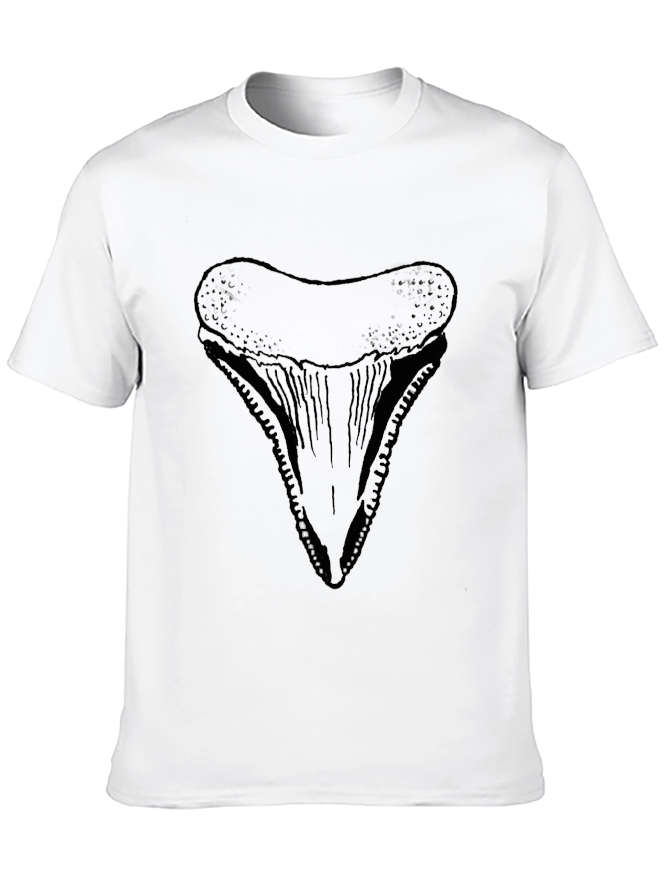 Shark Tooth Graphic Tee - Cool Black Cotton T-Shirt