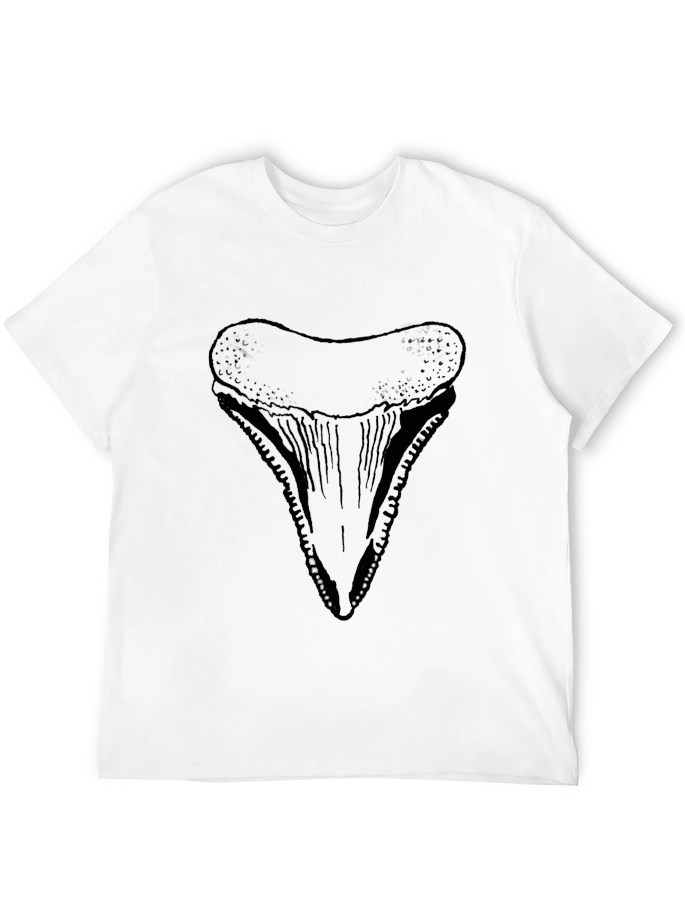 Shark Tooth Graphic Tee - Cool Black Cotton T-Shirt