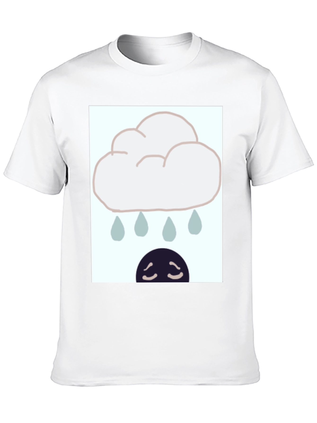 Rainy Day Mood Graphic Tee - Black Cotton Blend