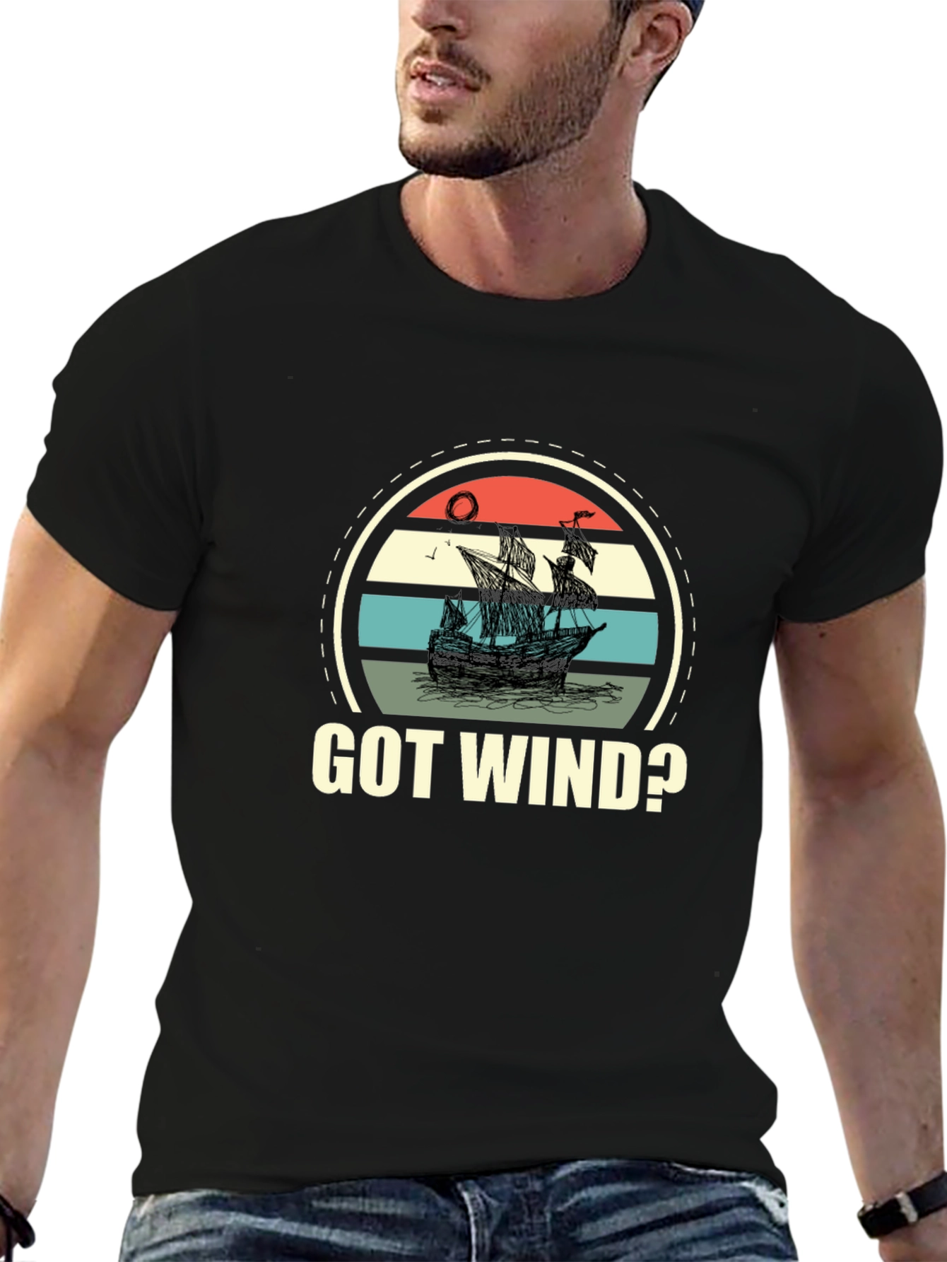 Got Wind? Ship Graphic Tee - Black