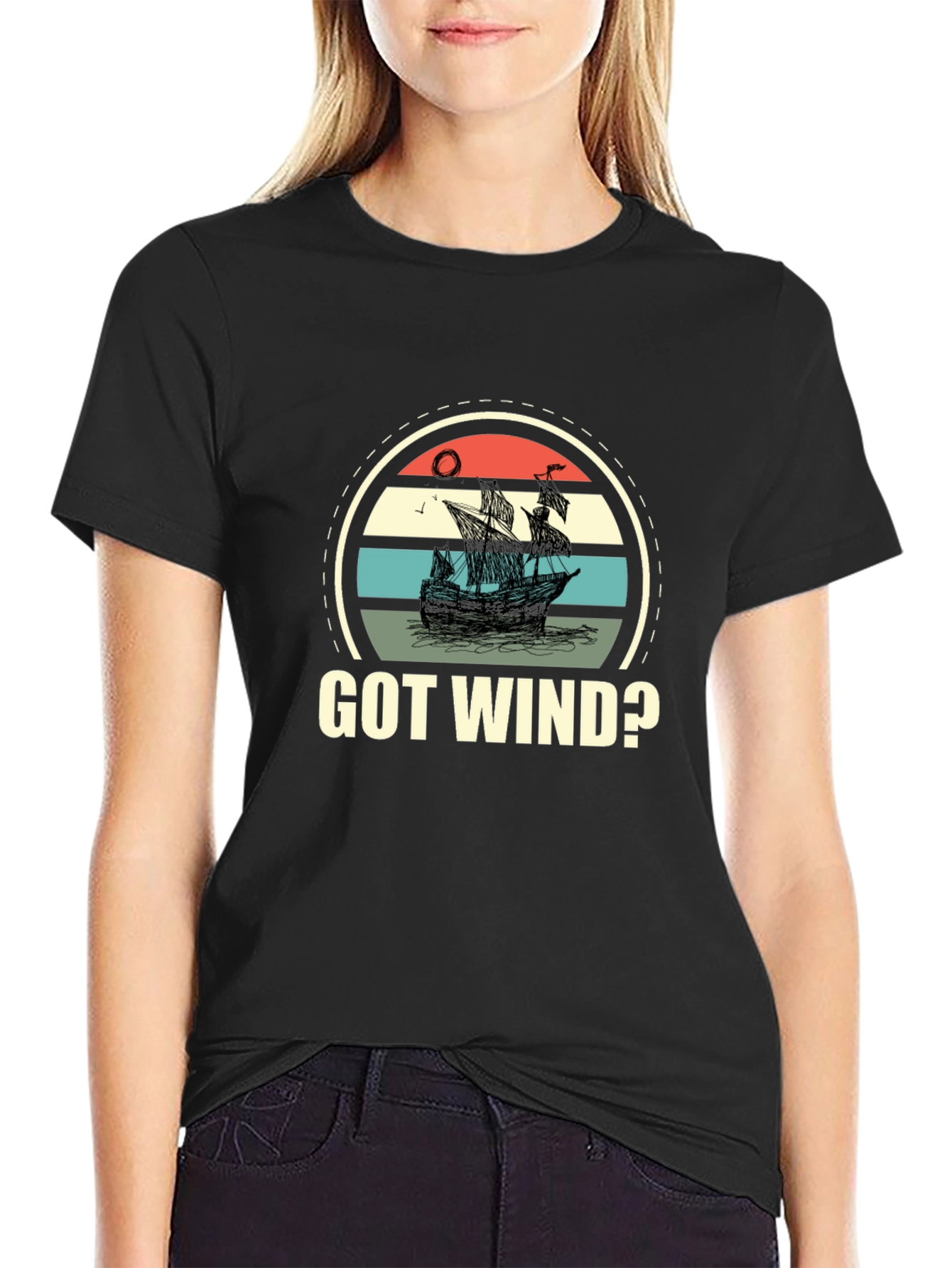 Got Wind? Ship Graphic Tee - Black