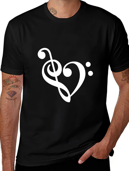 Music Heartbeat T-Shirt - Stylish Treble Clef Design