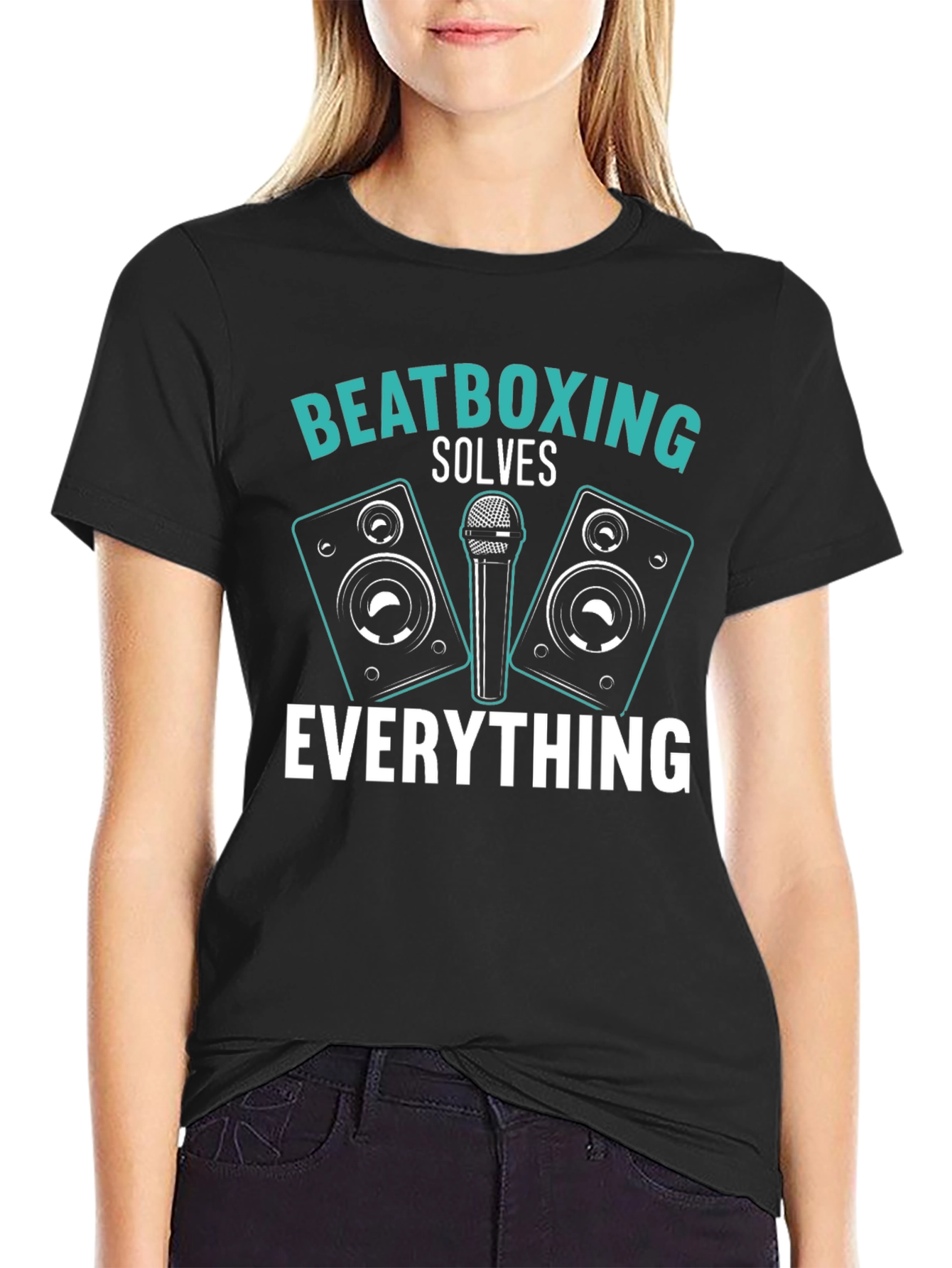 Beatboxing Solves Everything Black T-Shirt