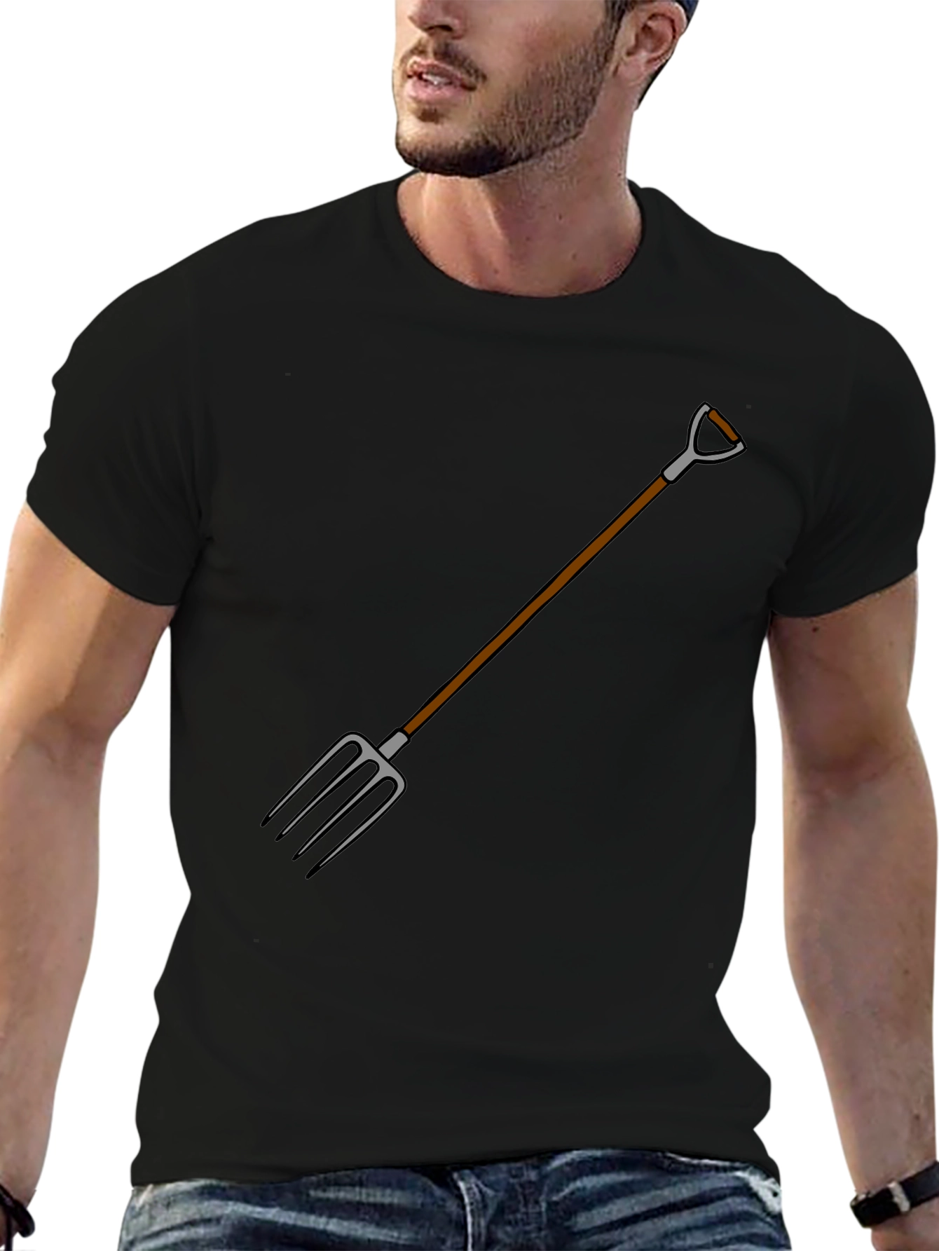 Novelty Pitchfork Graphic T-Shirt