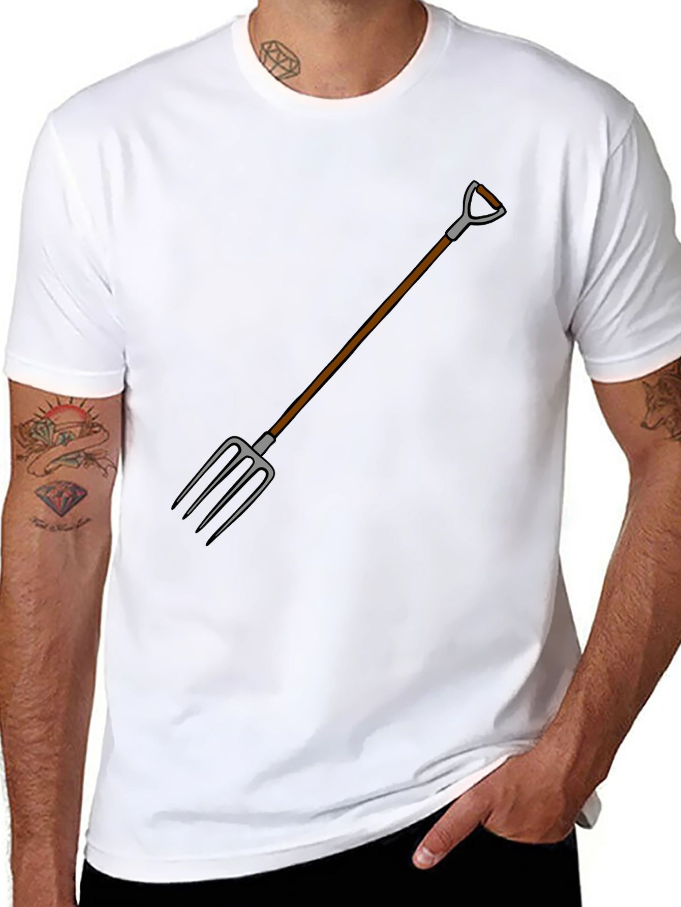 Novelty Pitchfork Graphic T-Shirt