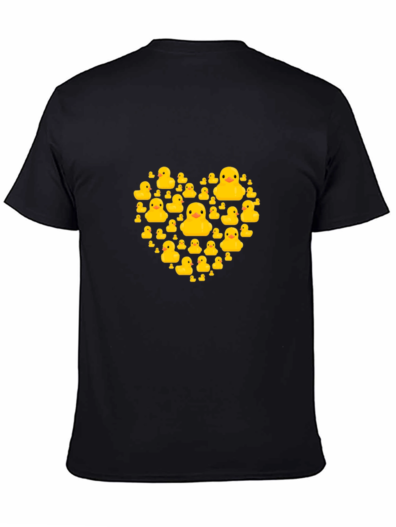 Rubber Duck Heart Graphic Tee - Black Cotton T-Shirt