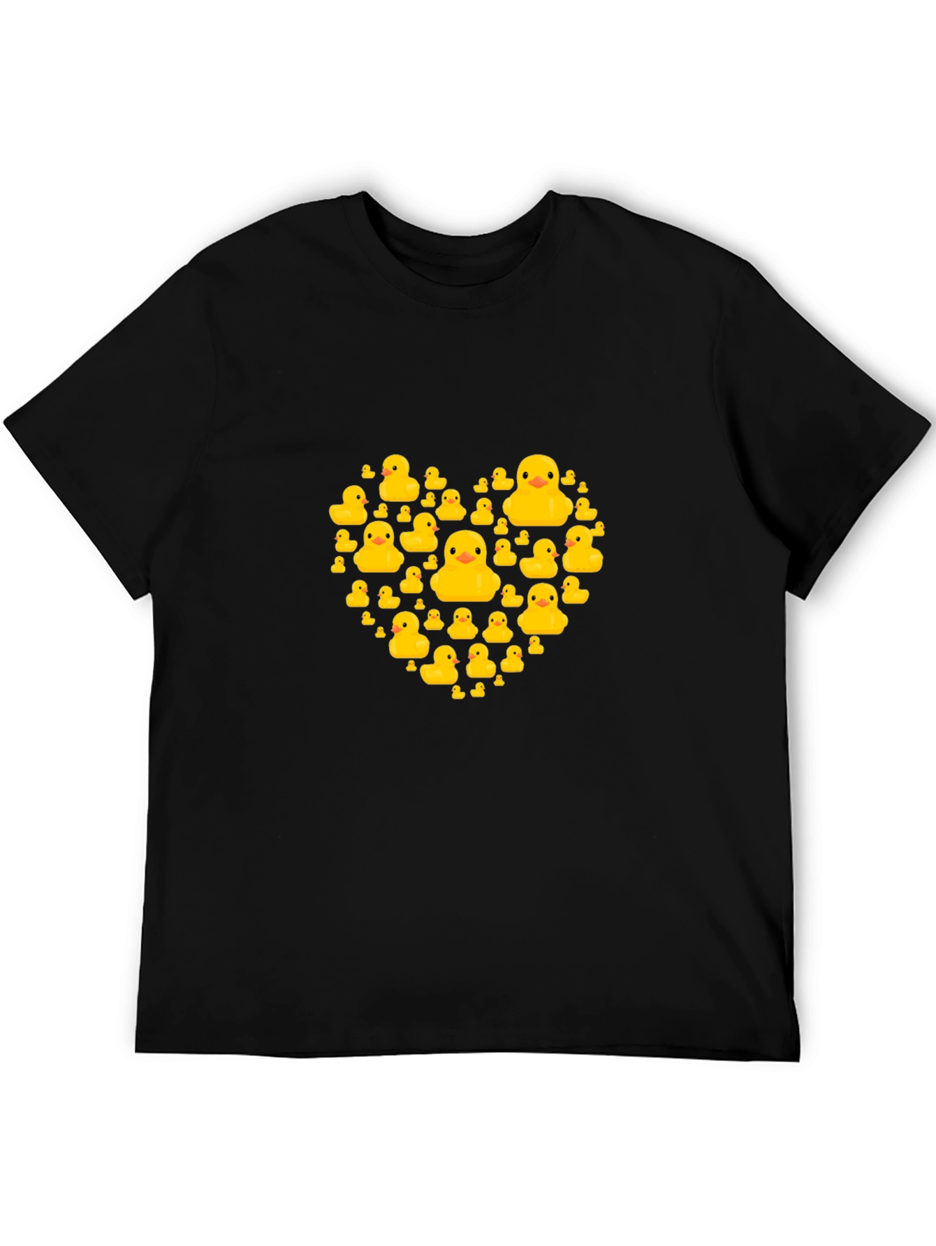 Rubber Duck Heart Graphic Tee - Black Cotton T-Shirt
