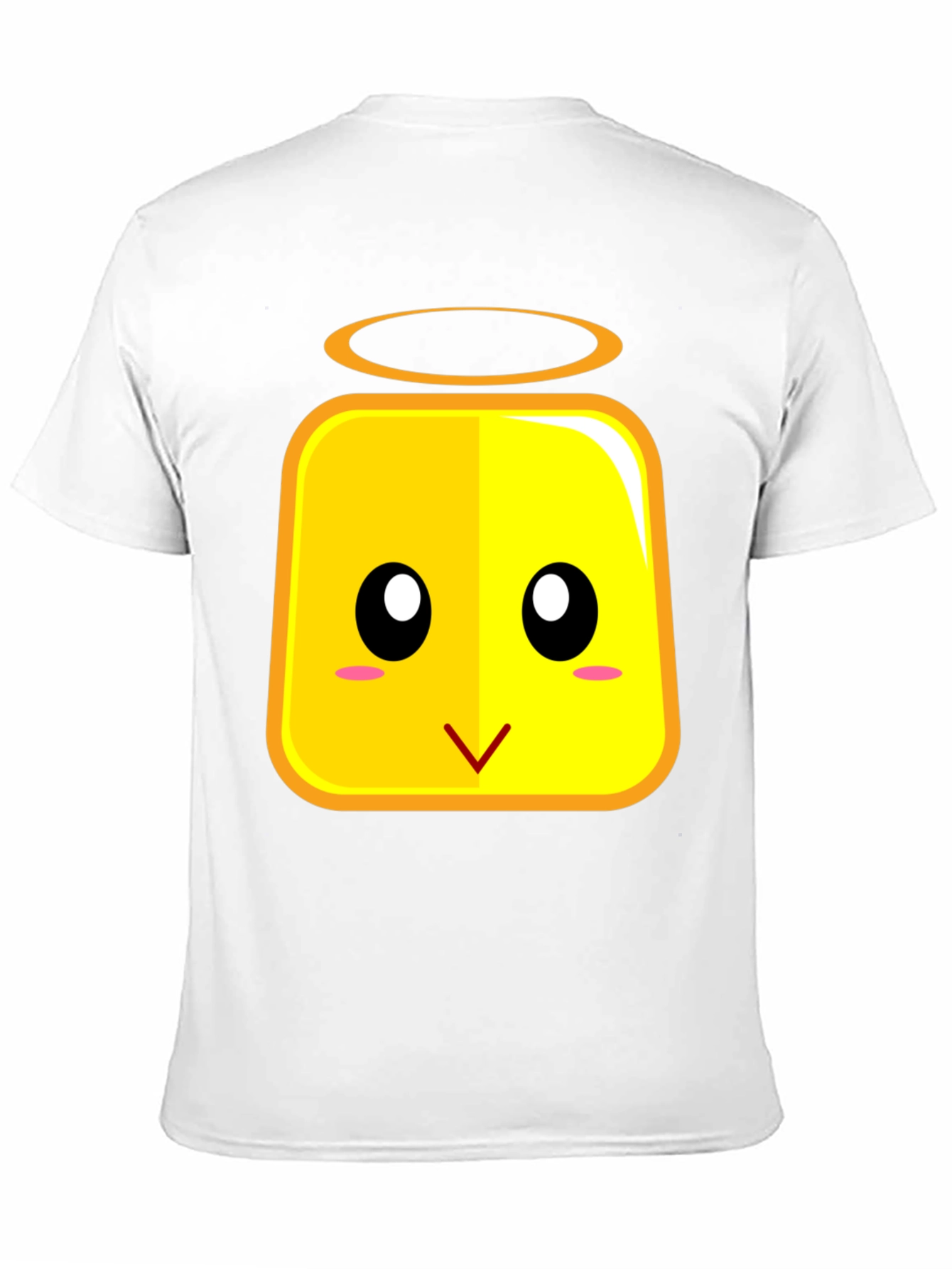 Cute Angel Block Face T-Shirt - Black