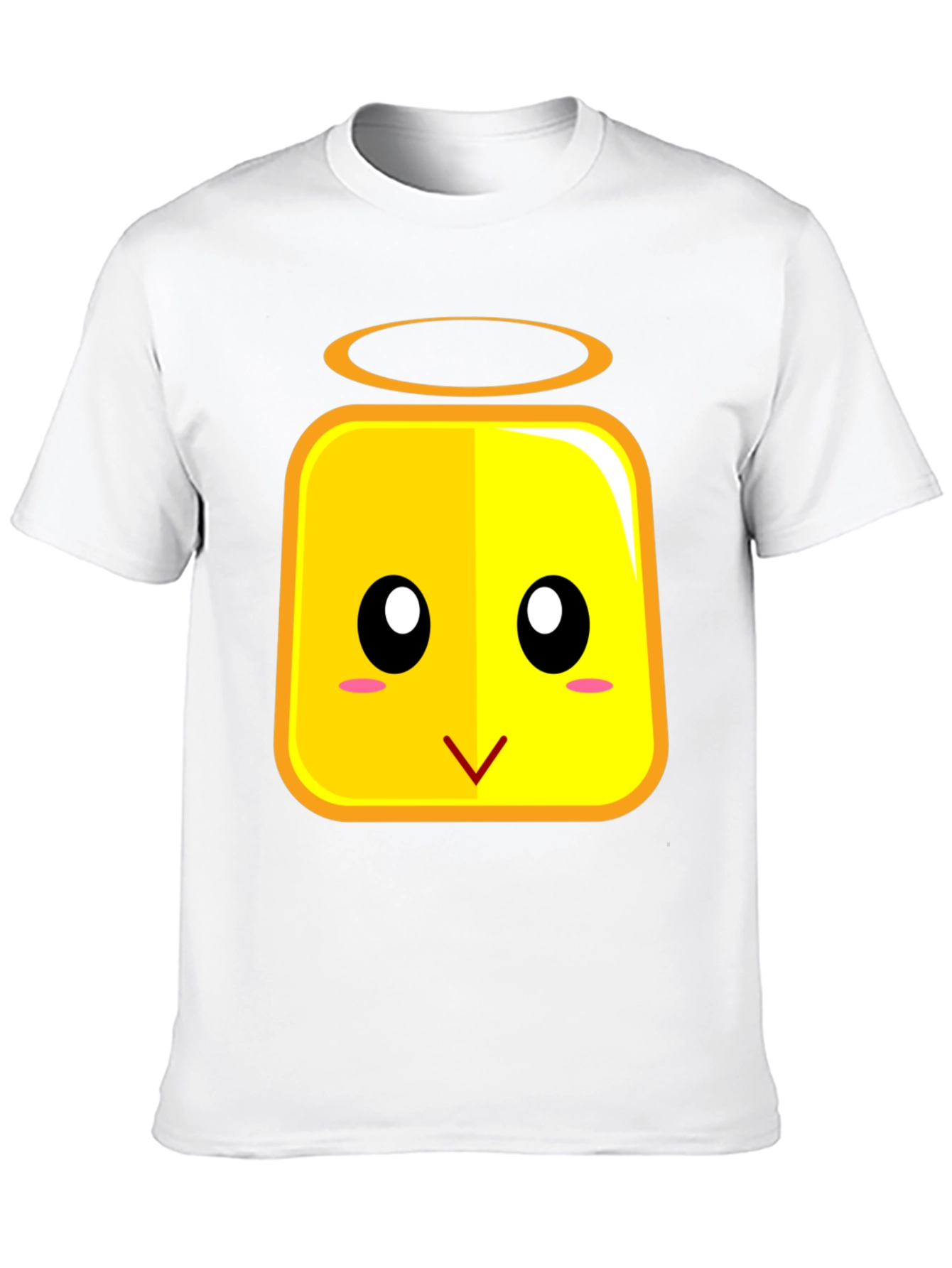 Cute Angel Block Face T-Shirt - Black