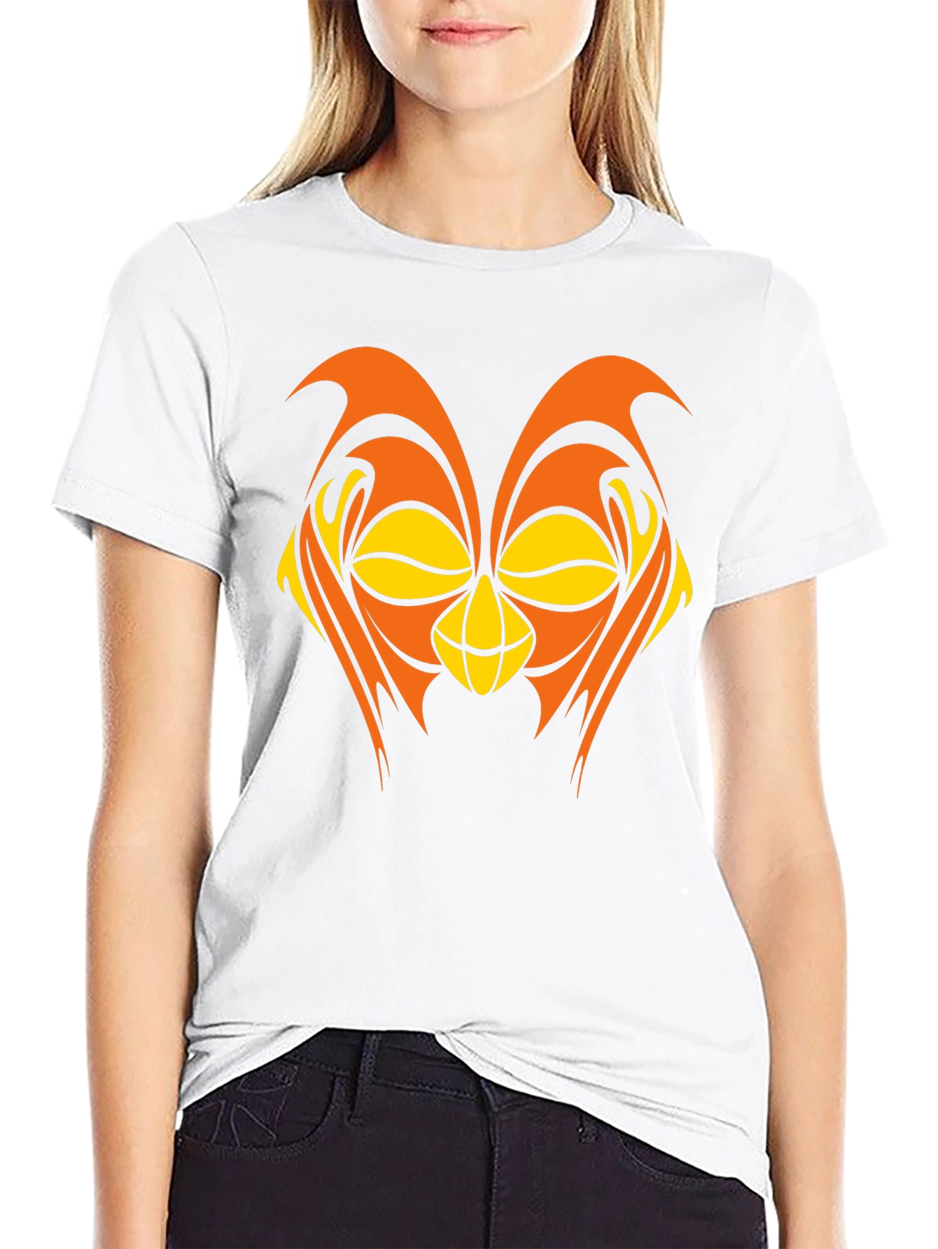 Abstract Owl Graphic Black T-Shirt