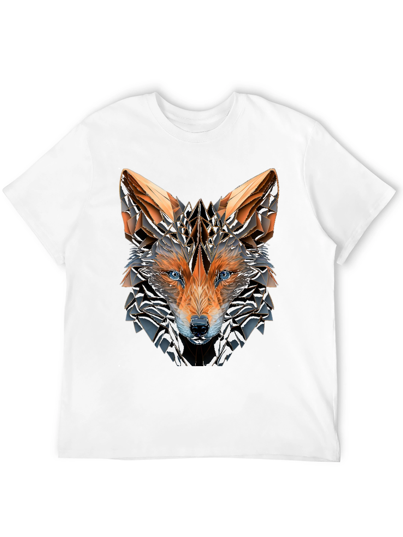 Geometric Fox Graphic Tee - Mens Black T-Shirt