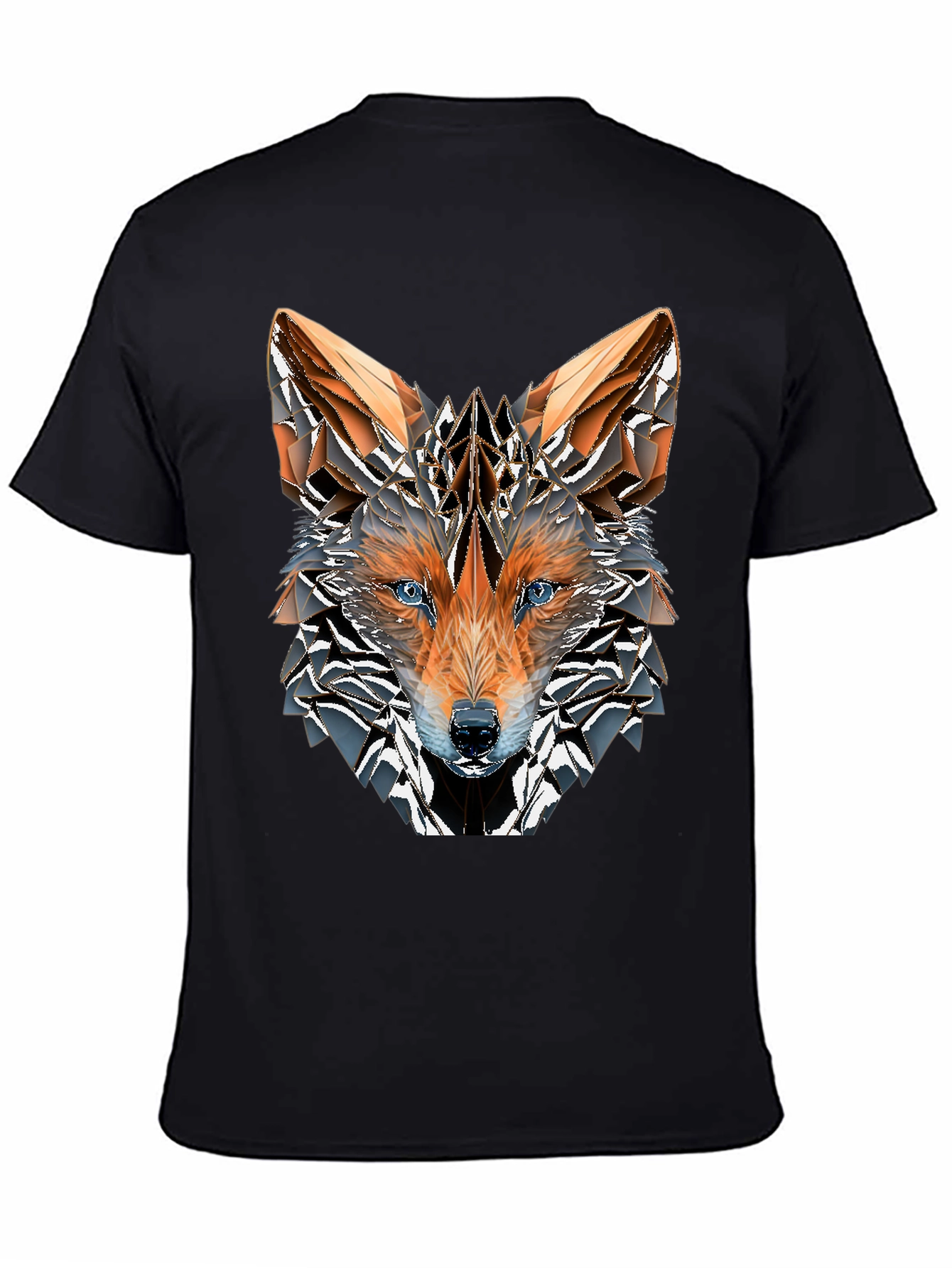 Geometric Fox Graphic Tee - Mens Black T-Shirt