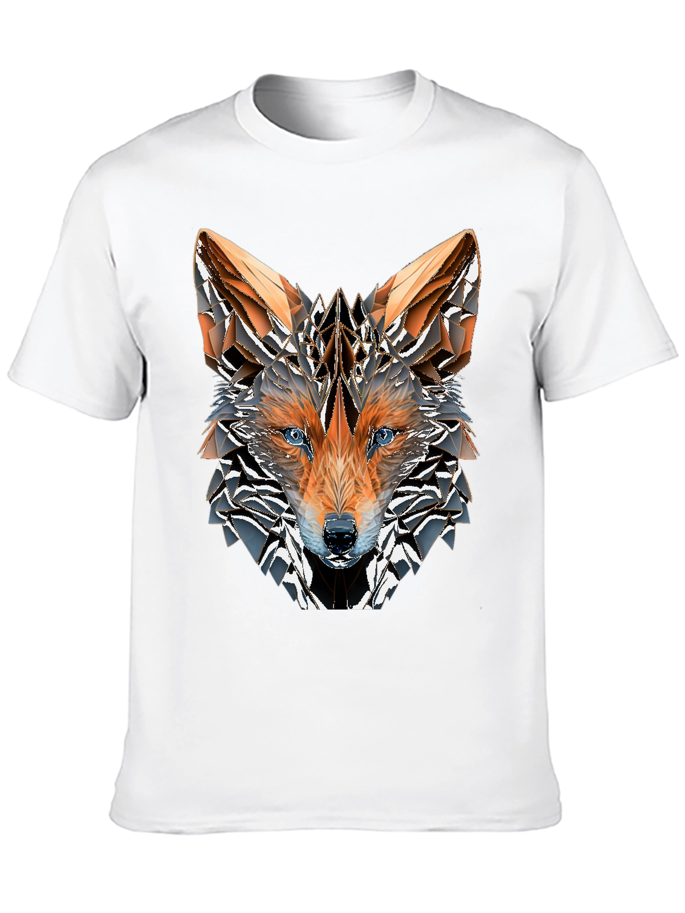 Geometric Fox Graphic Tee - Mens Black T-Shirt