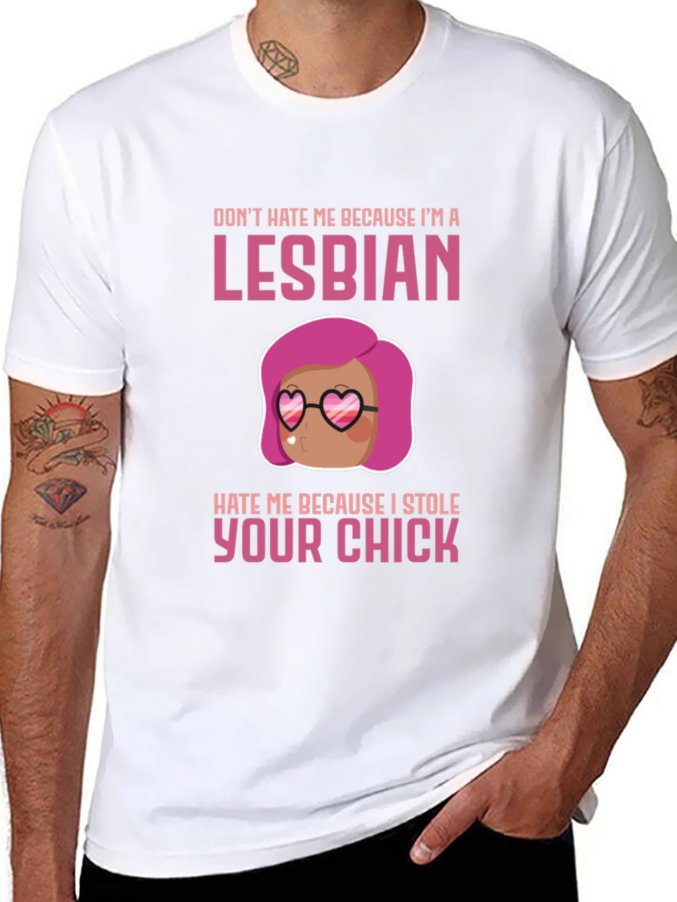 Lesbian Humor Graphic Tee - Dont Hate Me!