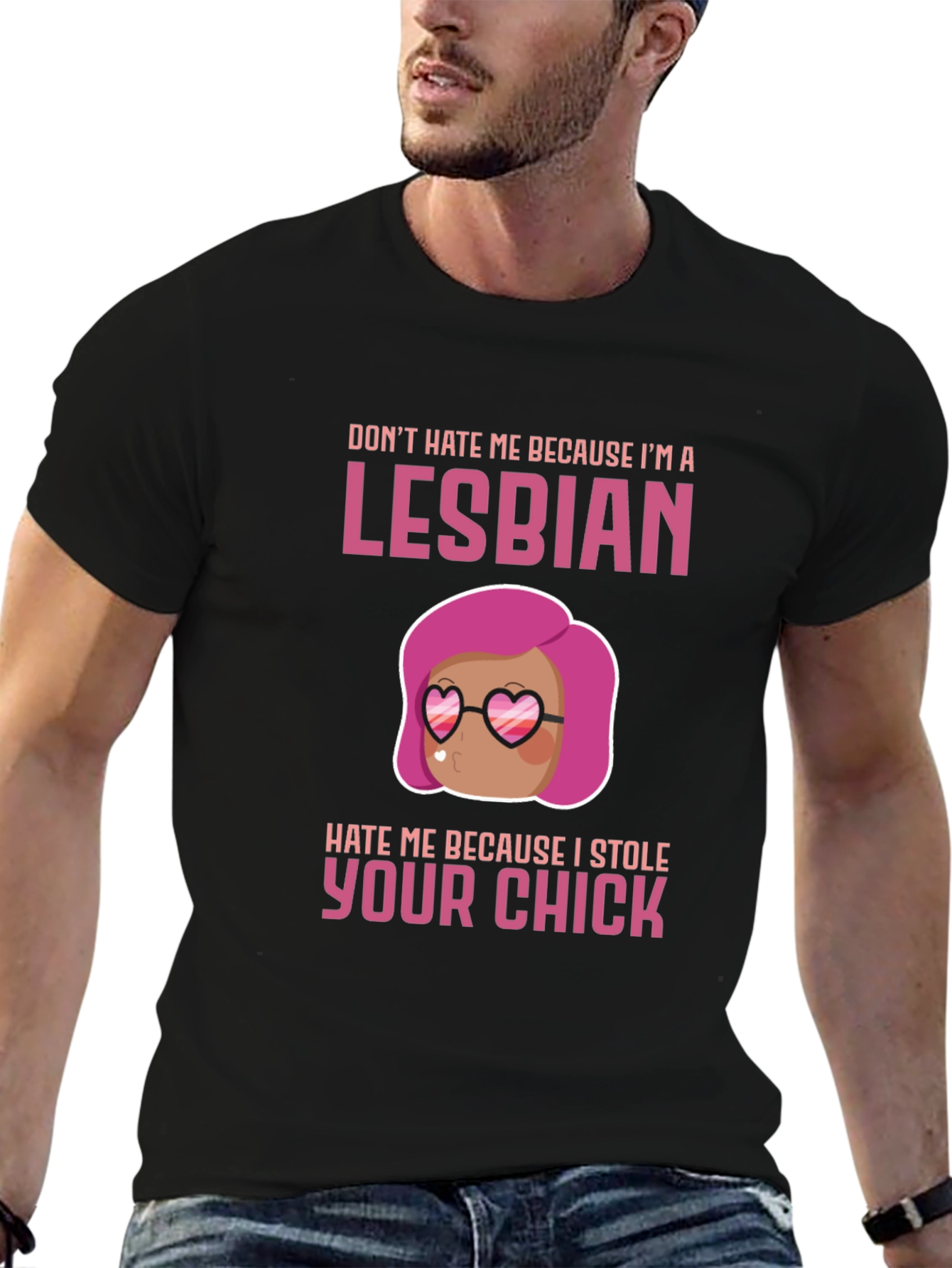 Lesbian Humor Graphic Tee - Dont Hate Me!