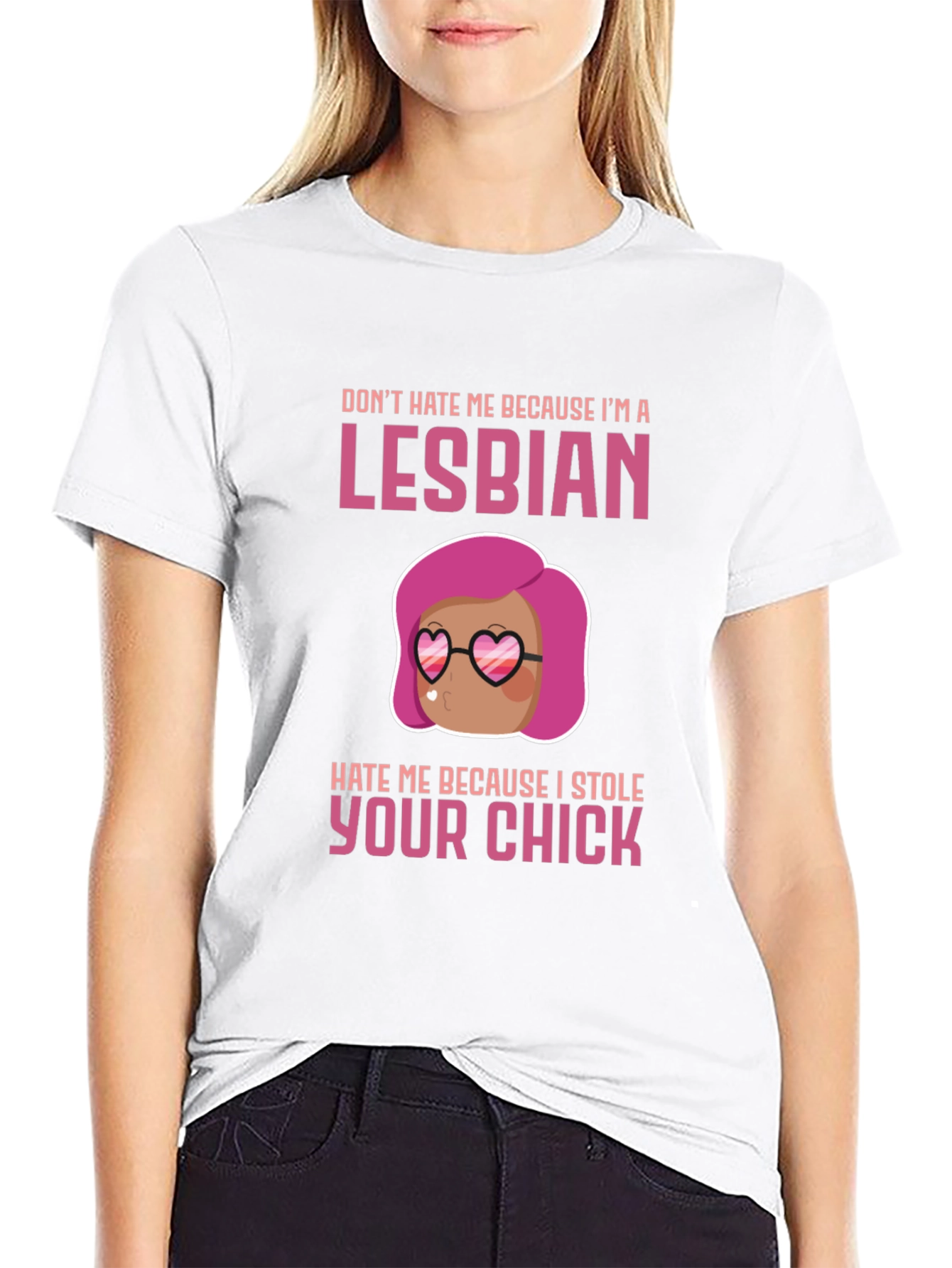 Lesbian Humor Graphic Tee - Dont Hate Me!
