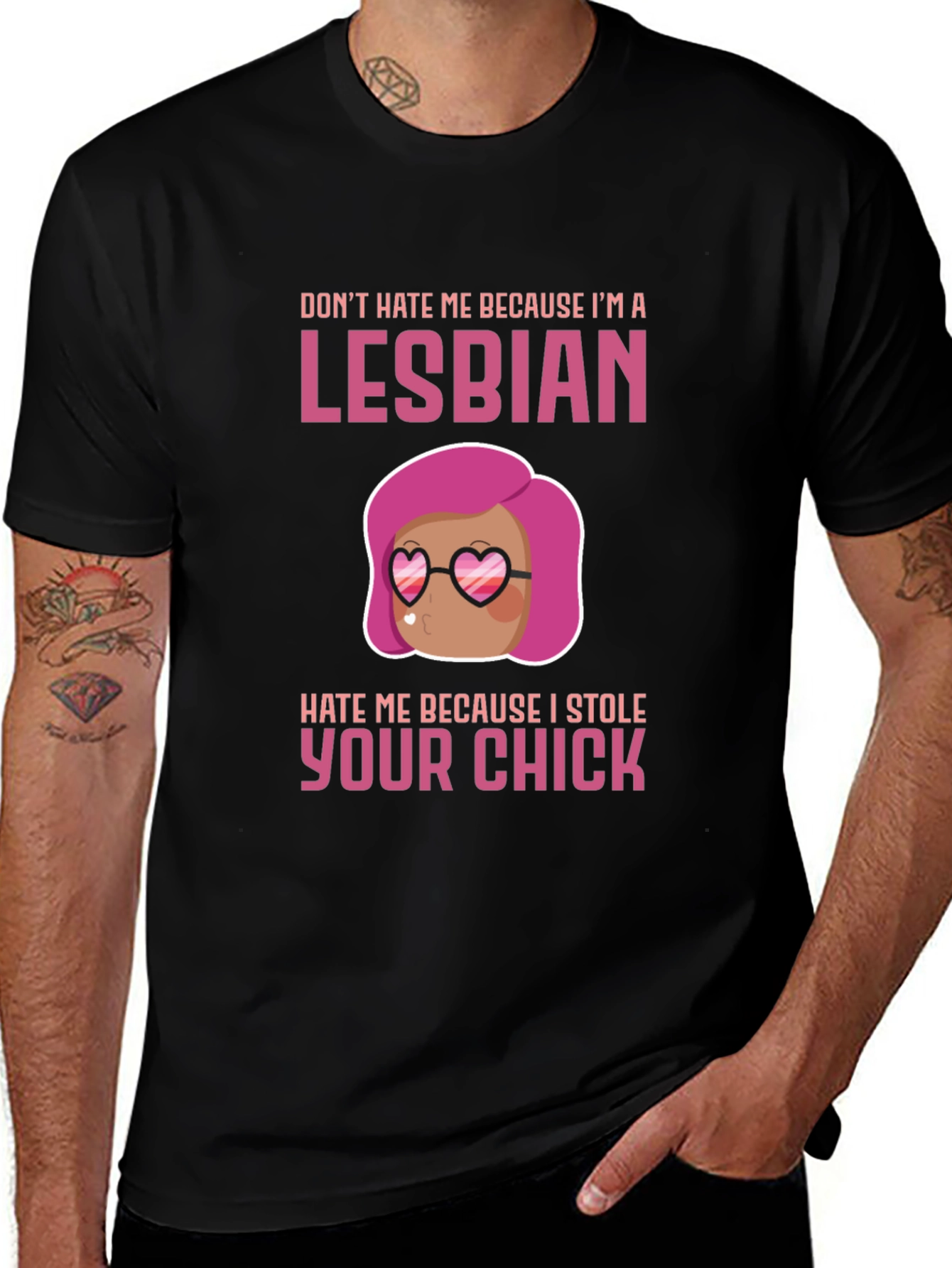 Lesbian Humor Graphic Tee - Dont Hate Me!
