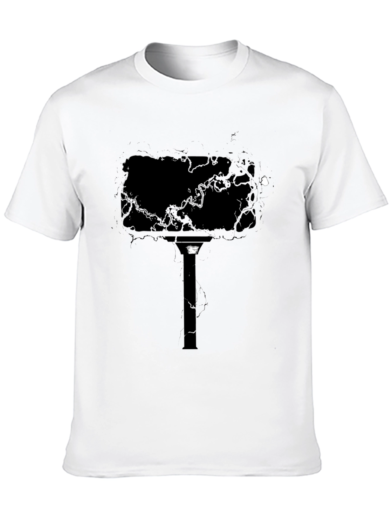 Abstract Black Torch Graphic T-Shirt
