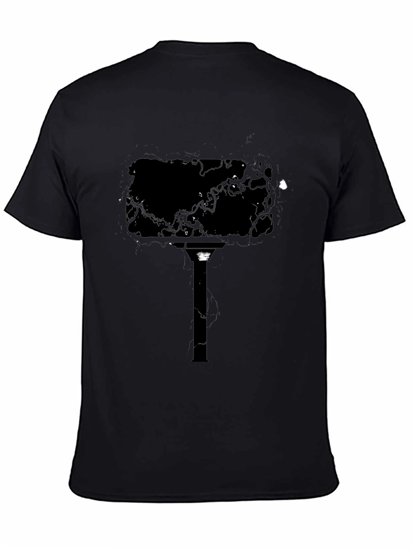 Abstract Black Torch Graphic T-Shirt