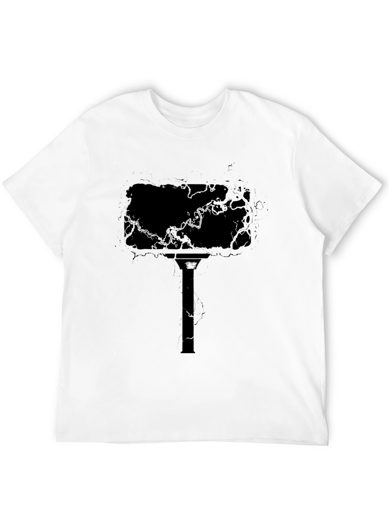 Abstract Black Torch Graphic T-Shirt