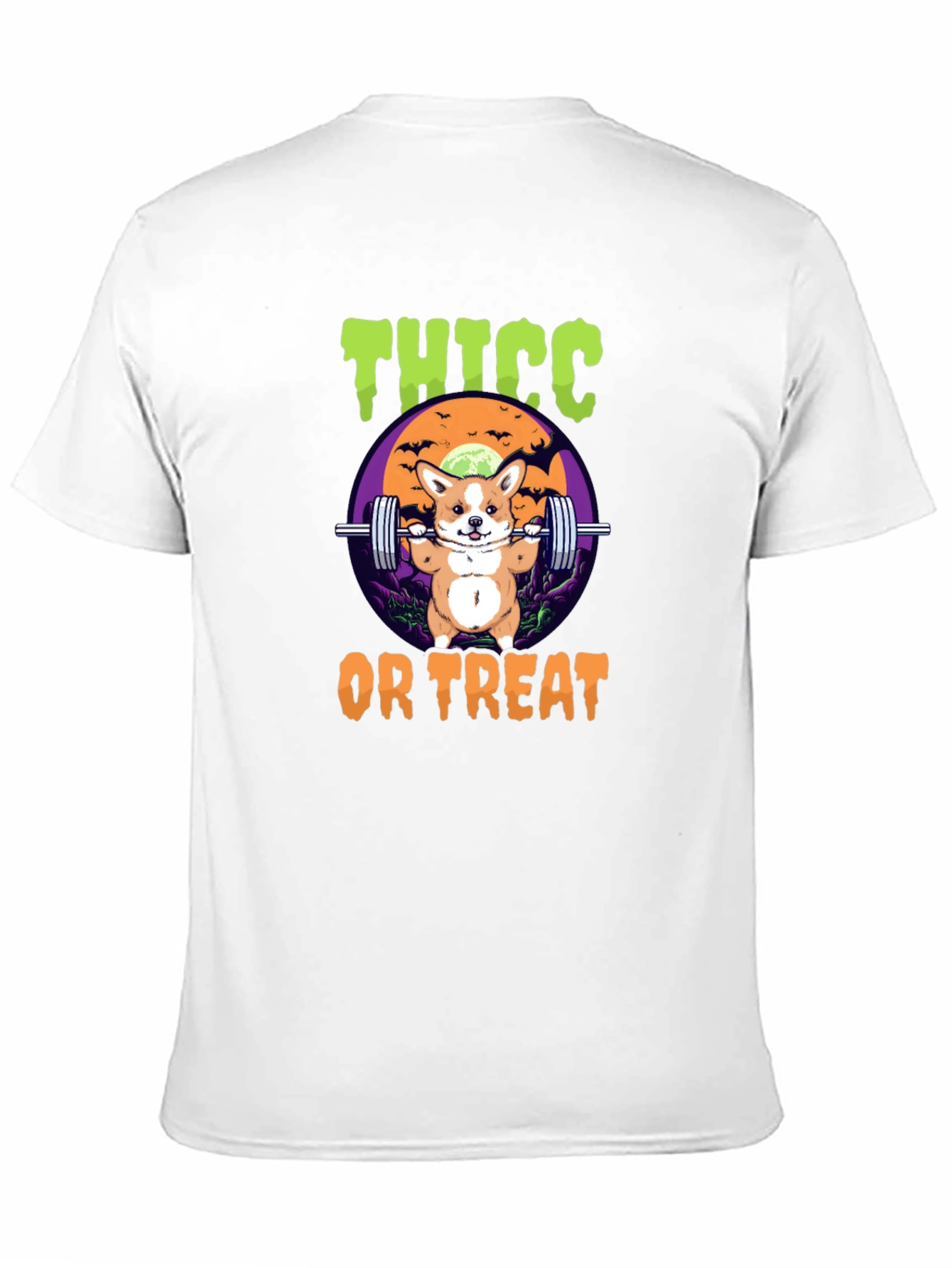 Thicc or Treat Halloween Dog Weightlifting T-Shirt