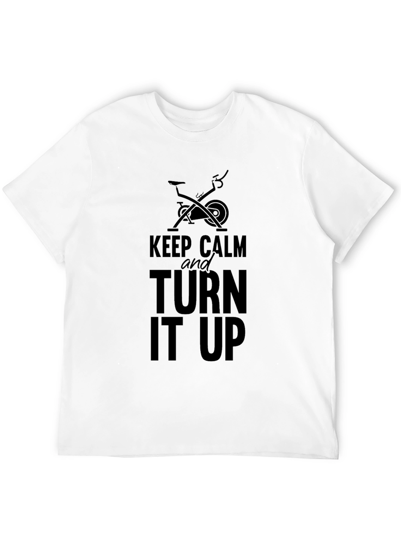 Keep Calm and Turn It Up Black Graphic Tee