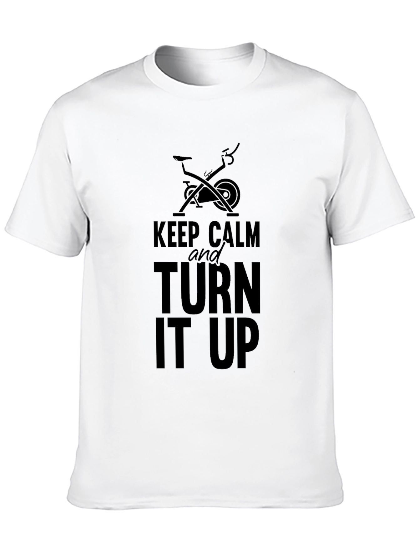 Keep Calm and Turn It Up Black Graphic Tee