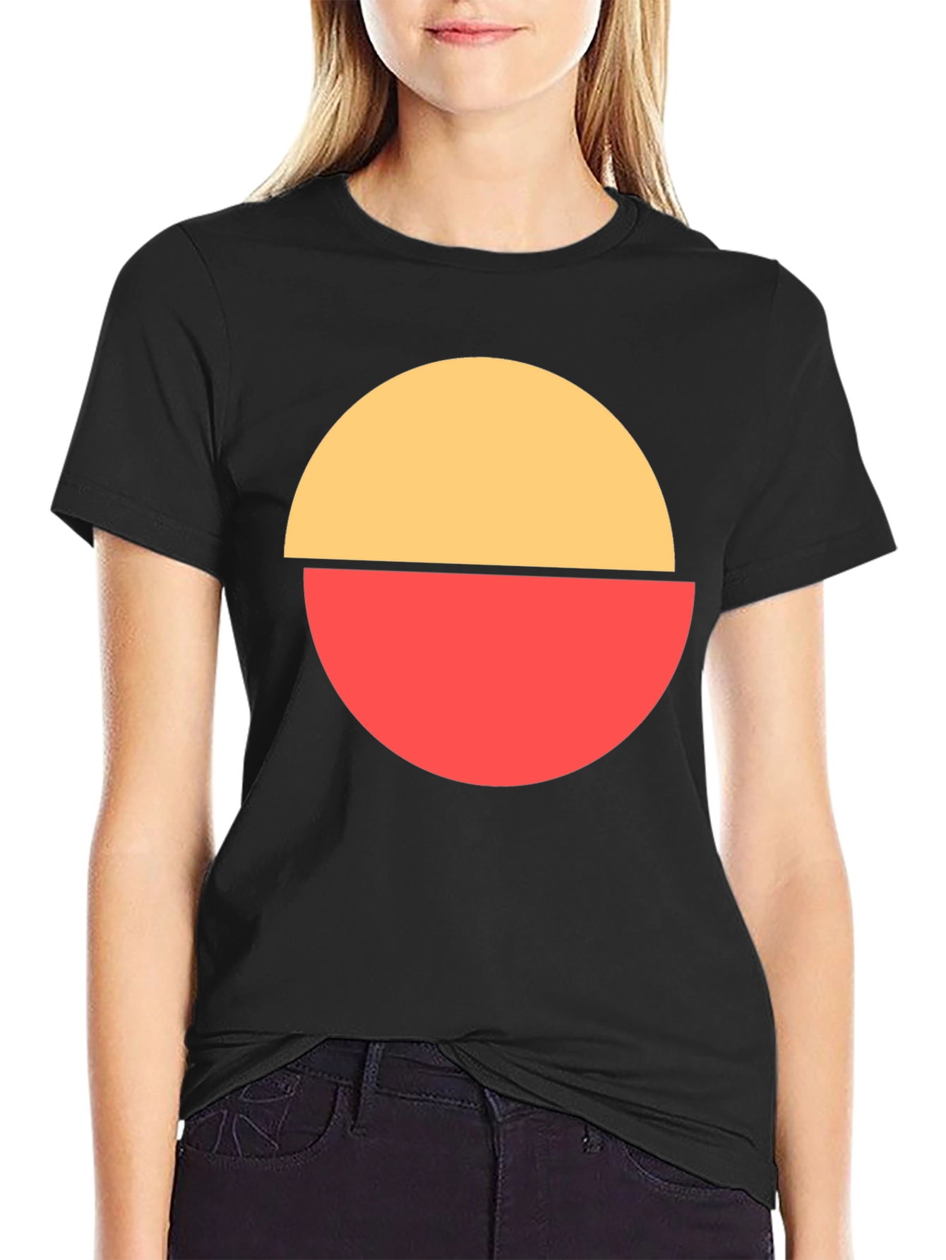 Abstract Circle Graphic Tee - Modern Casual Style