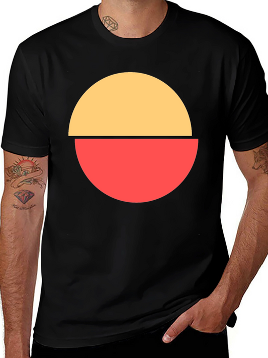 Abstract Circle Graphic Tee - Modern Casual Style