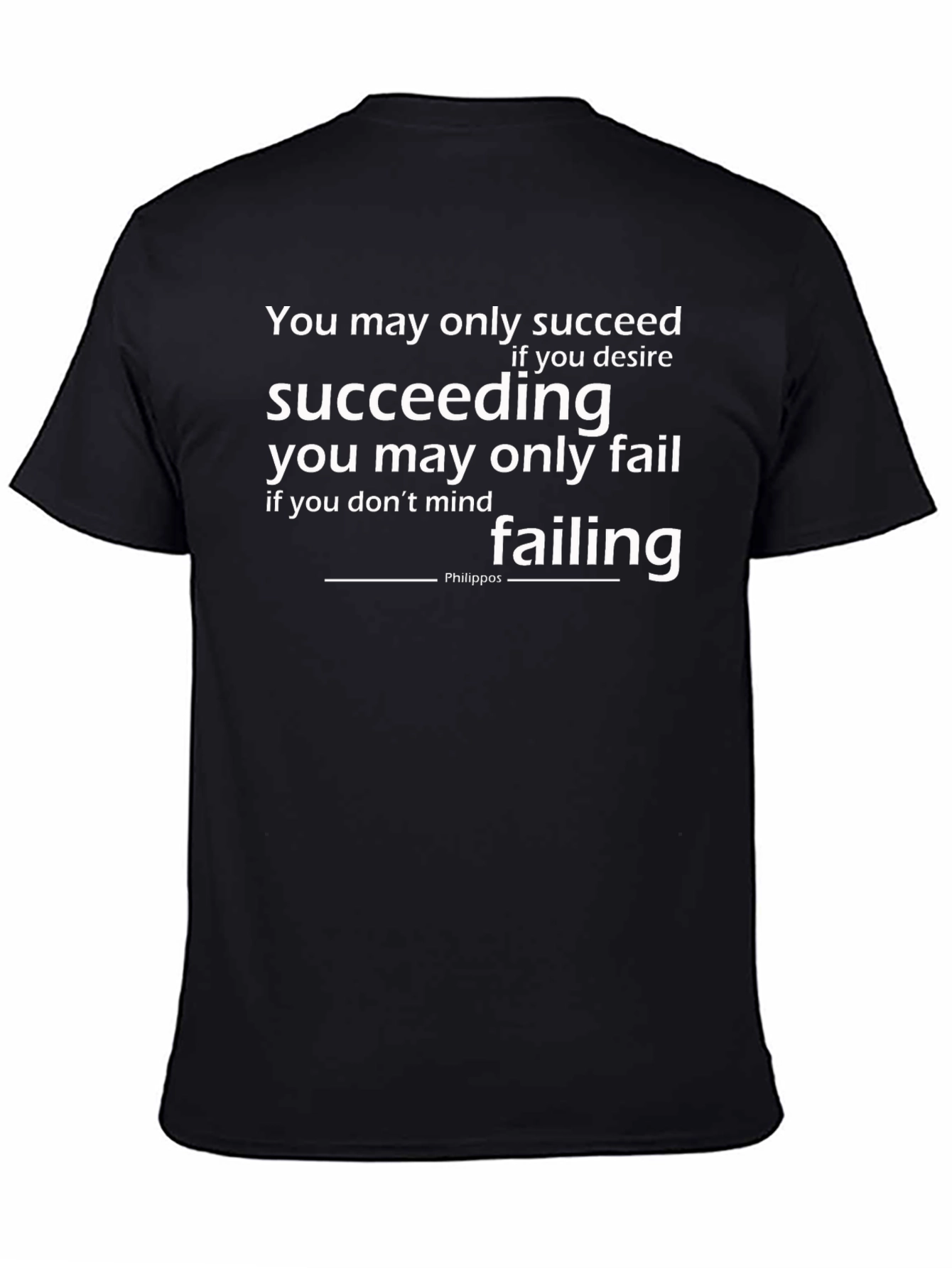 Inspirational Succeeding Failing Black T-Shirt